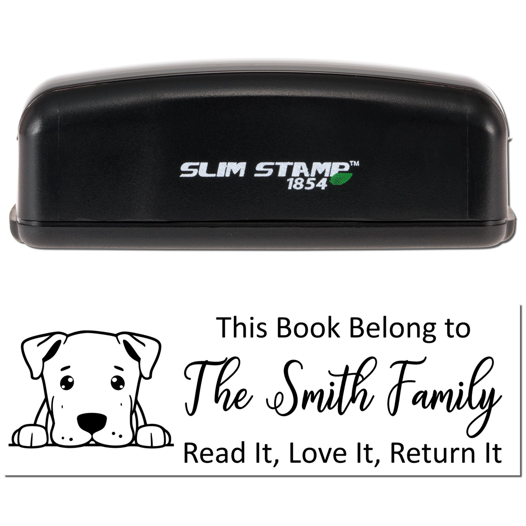 Slim Dogo Argentino Personalizable From The Library Of Puppy Stamper - Engineer Seal Stamps