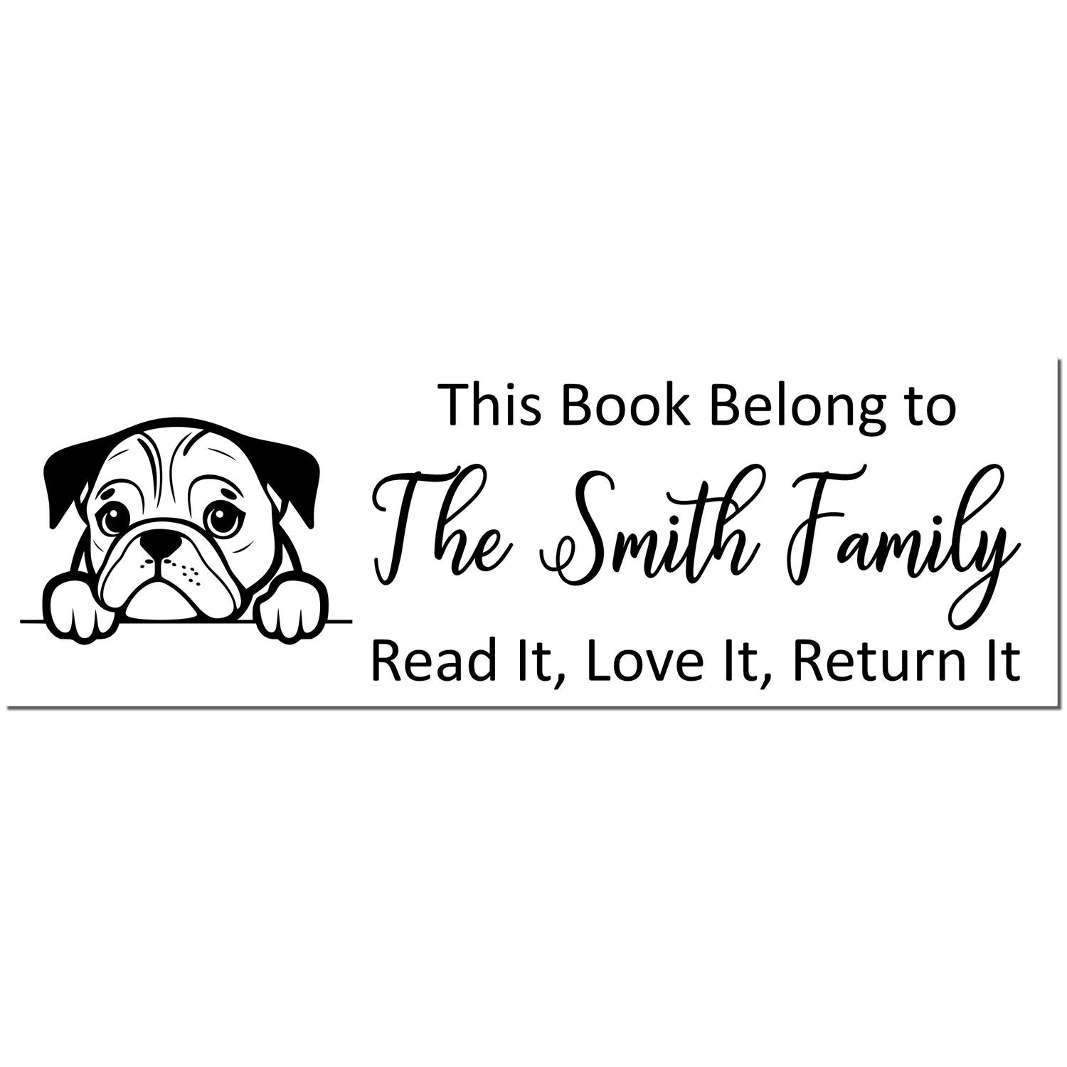 Self-Inking English Bulldog Personalized Dog For Books Stamper - Engineer Seal Stamps