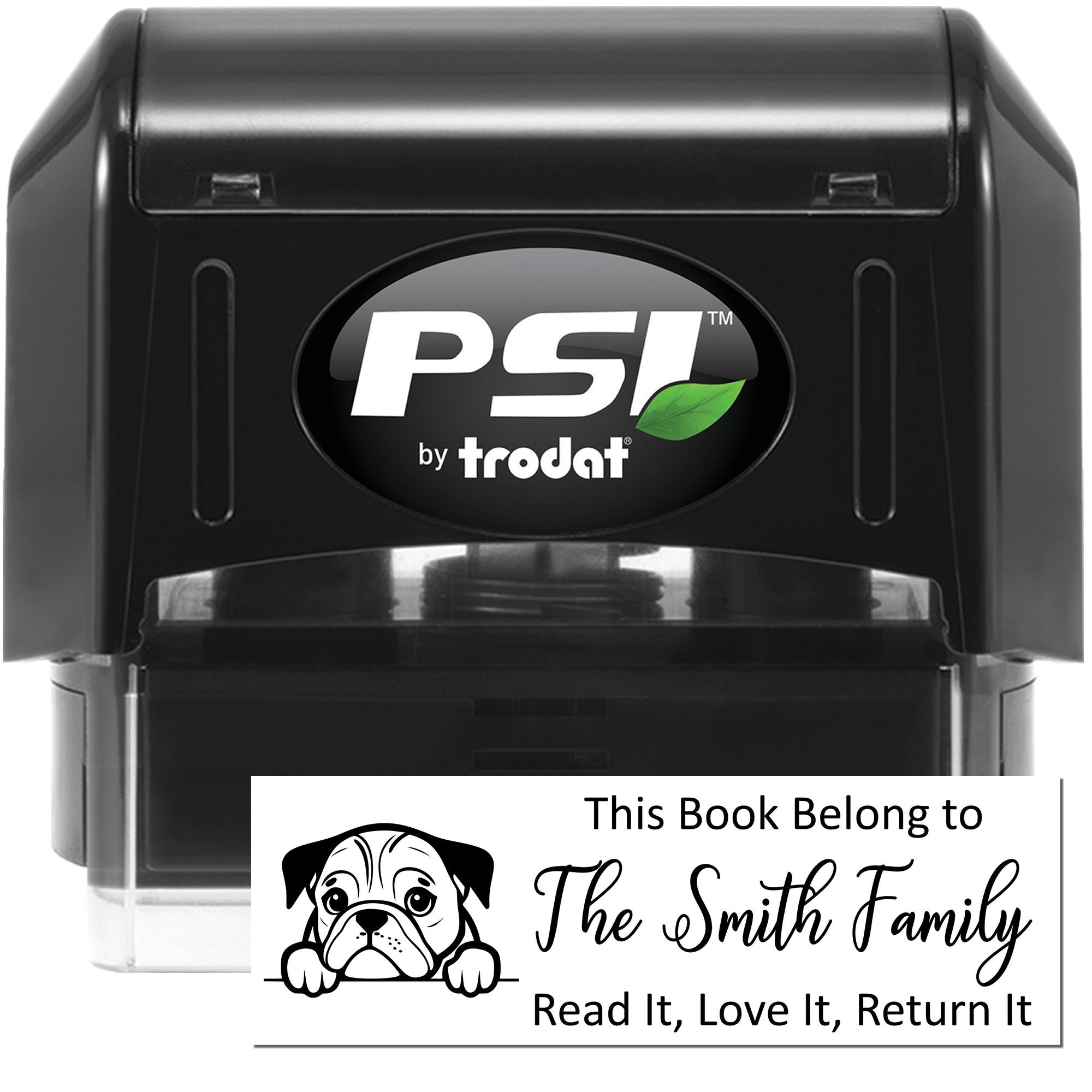 Pre-Inked English Bulldog Custom Made Dog Librarian Stamper - Engineer Seal Stamps