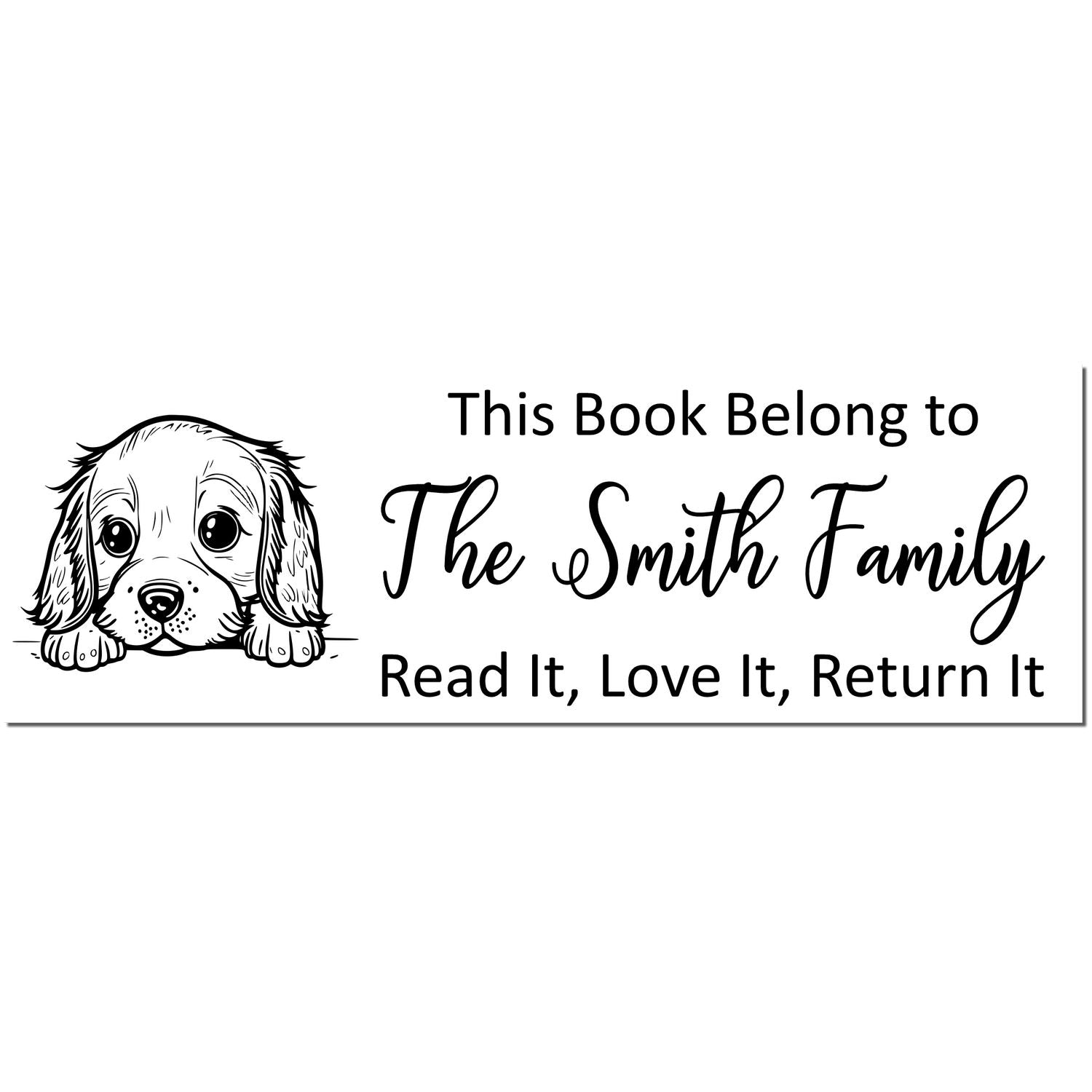 English Cocker Spaniel Custom Cute Dog Book Rubber Stamp - Engineer Seal Stamps