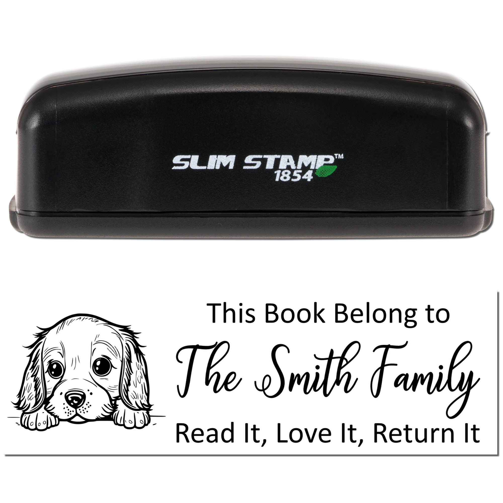 Slim English Cocker Spaniel Personalizable Stamp - Engineer Seal Stamps