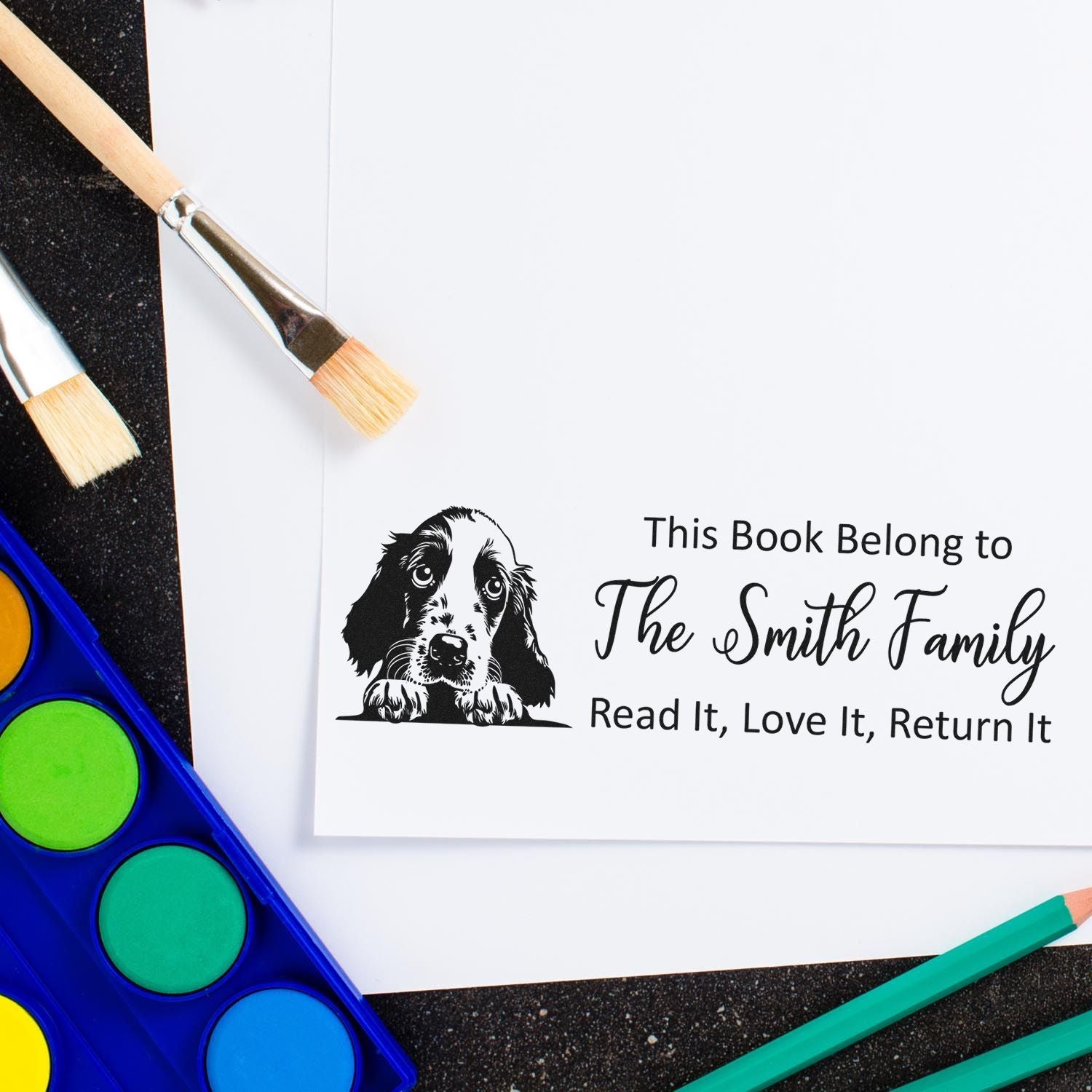 Slim English Setter Personalizable Stamper - Engineer Seal Stamps