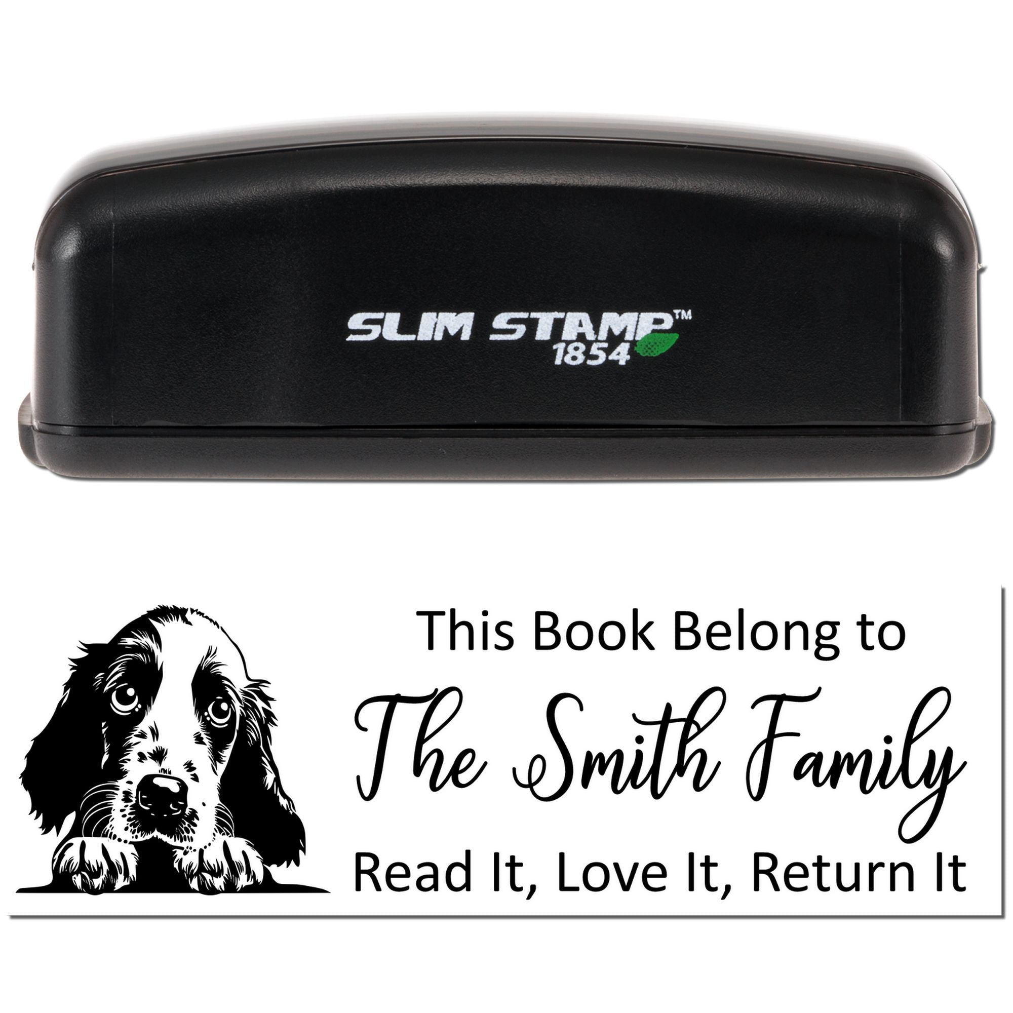 Slim English Setter Personalizable Stamper - Engineer Seal Stamps