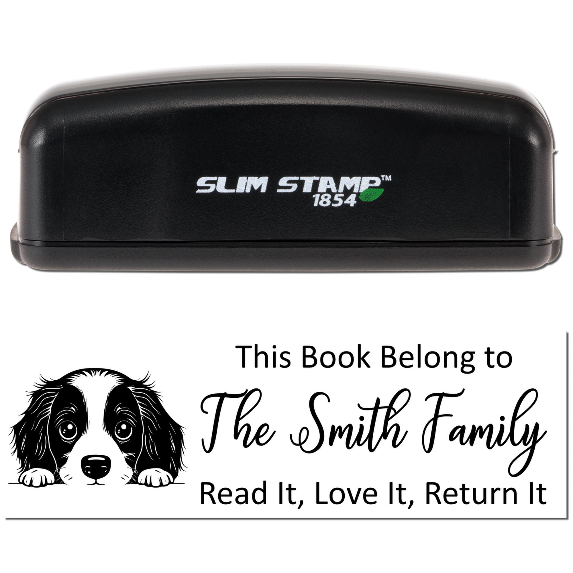 Slim English Springer Spaniel Personalizable Stamp - Engineer Seal Stamps