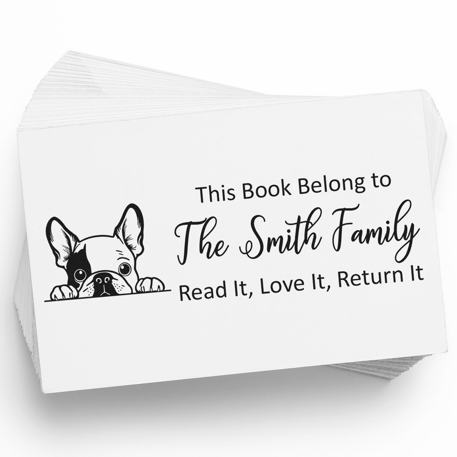 Pre-Inked French Bulldog Custom Made Literary Dog Stamper - Engineer Seal Stamps