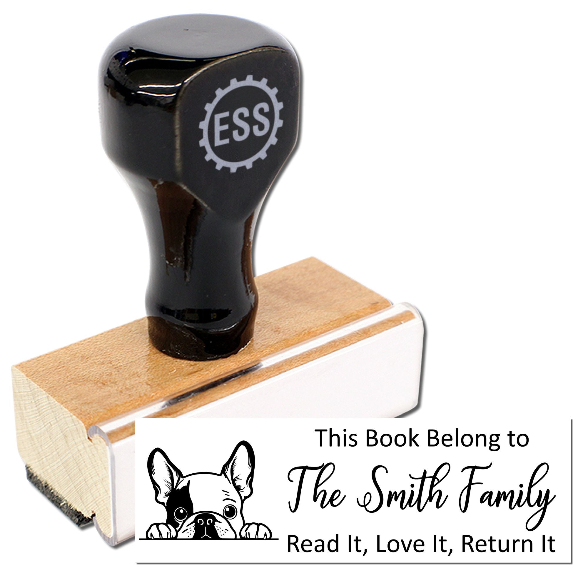 French Bulldog Custom Puppy Ex Libris Rubber Stamp