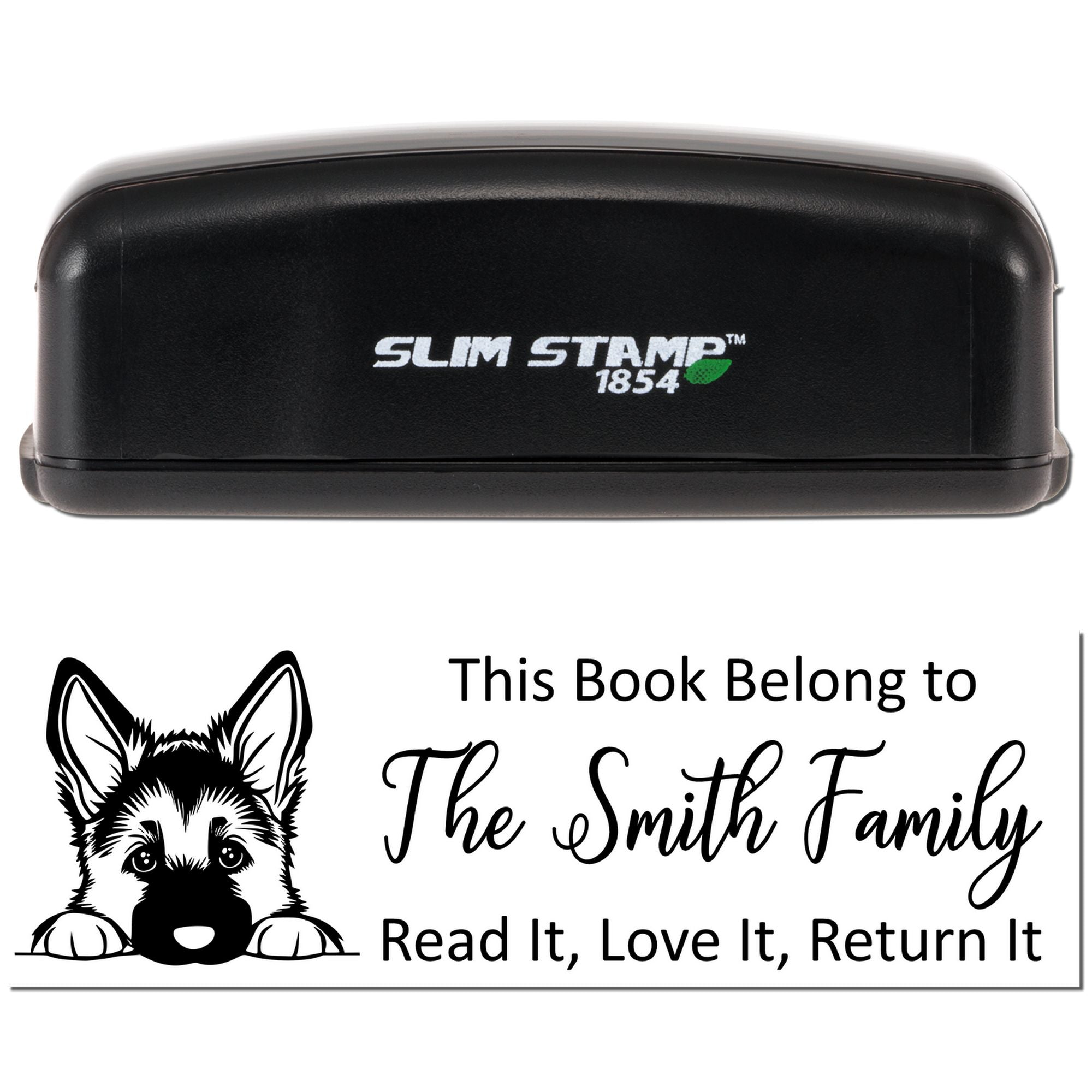 Slim German Shepherd Personalizable Stamp - Engineer Seal Stamps