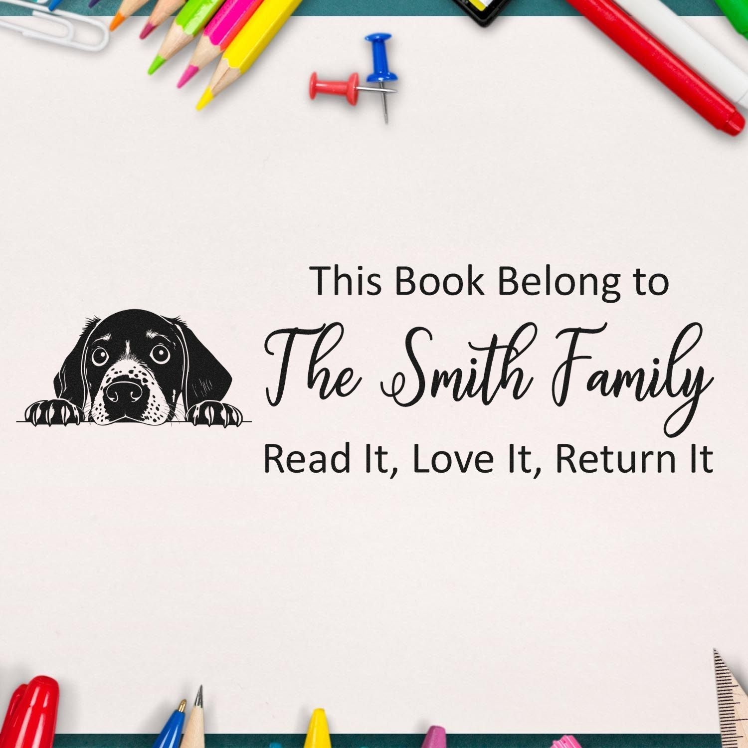 Pre-Inked German Shorthaired Pointer Custom Made Dog Lover Book Stamper - Engineer Seal Stamps