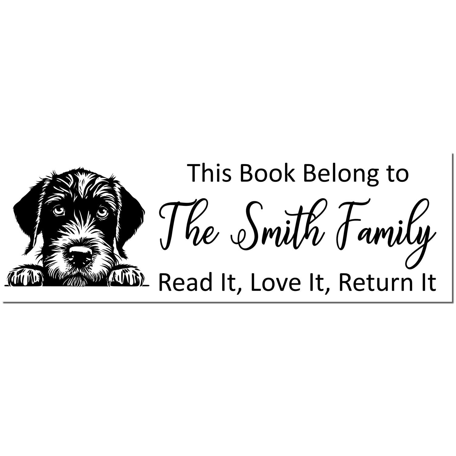 German Wirehaired Pointer Custom Book With Dog Design Rubber Stamp - Engineer Seal Stamps