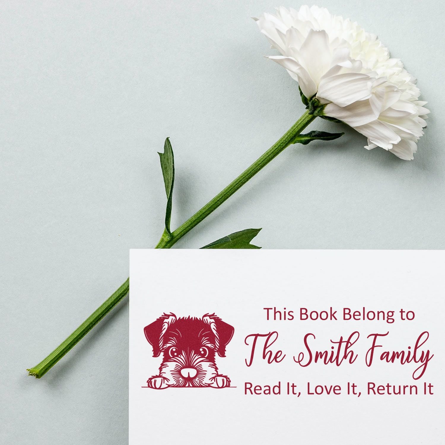 Slim Giant Schnauzer Customizable Dog Book Stamper - Engineer Seal Stamps