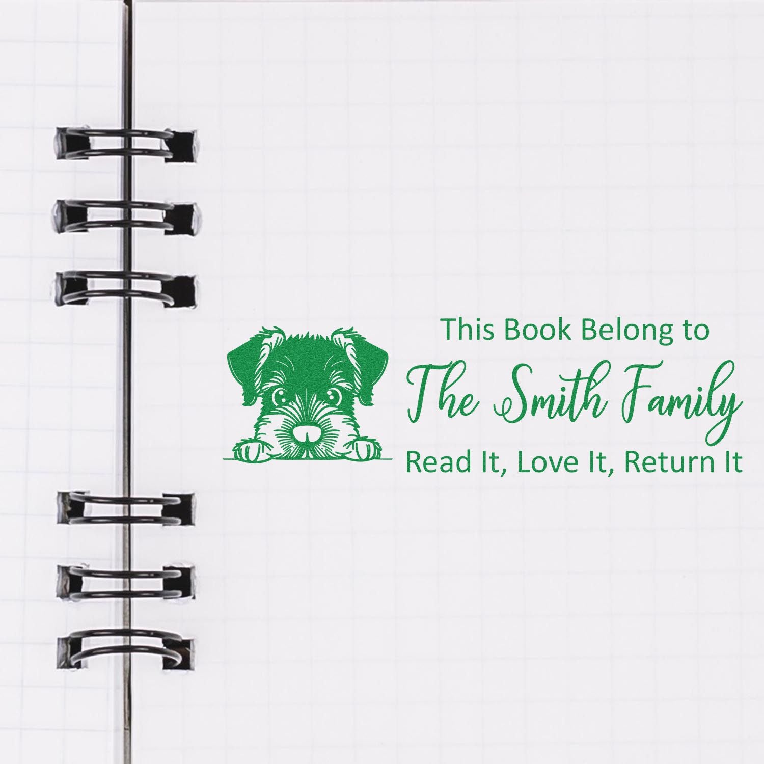 Self-Inking Giant Schnauzer Personalized Ex Libris Dog Stamper - Engineer Seal Stamps