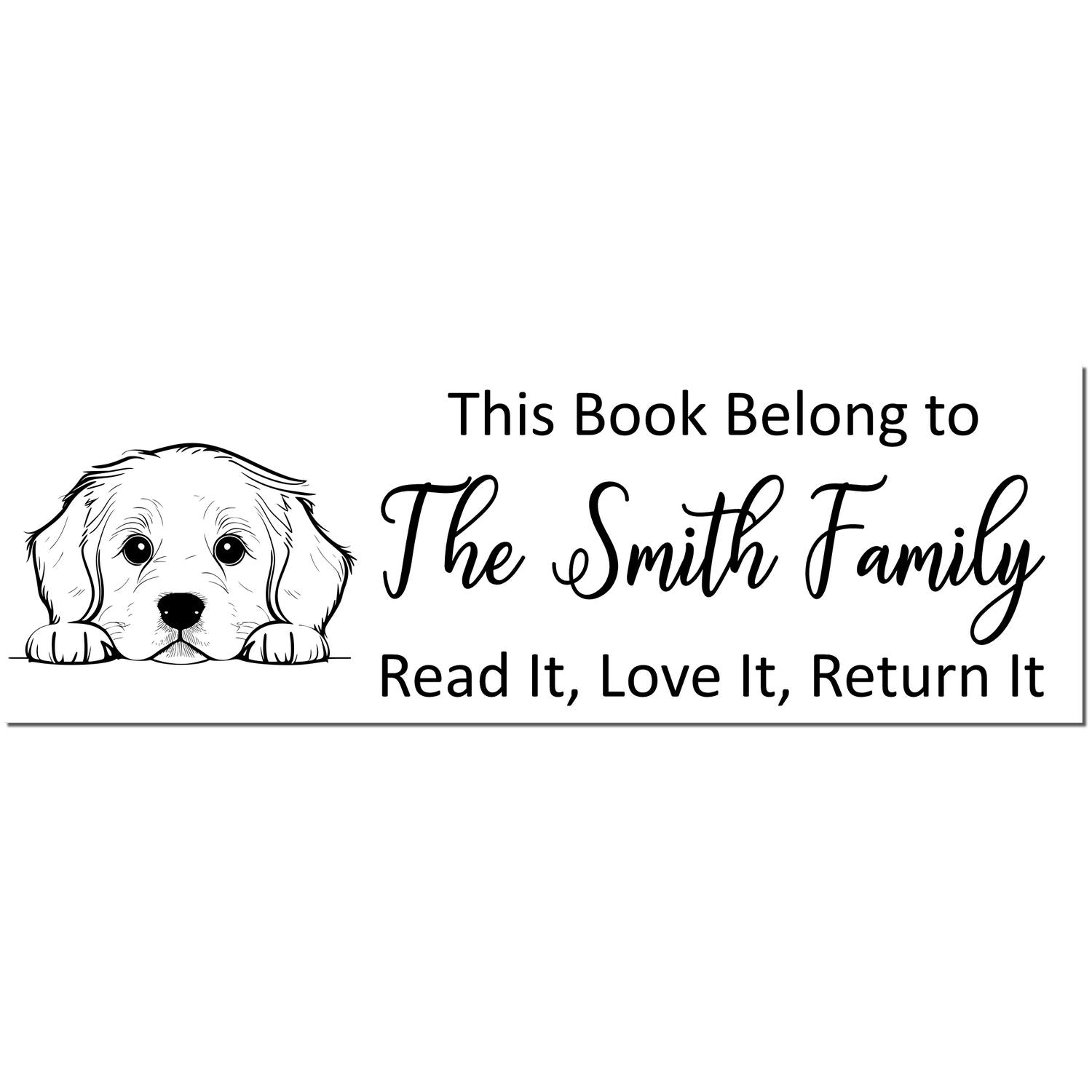 Self-Inking Golden Retriever Personalized From The Library Of Dog Stamp - Engineer Seal Stamps