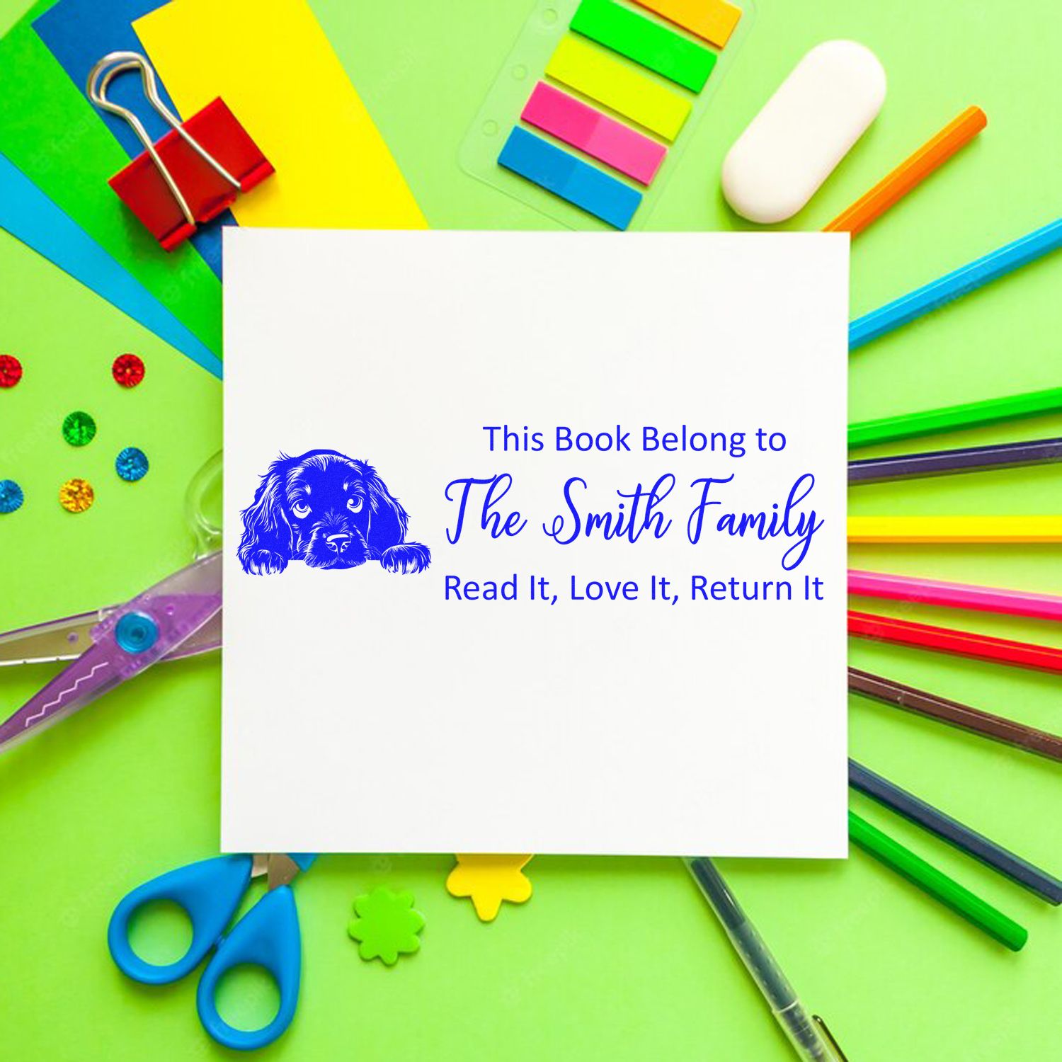 Gordon Setter Custom Puppy For Books Rubber Stamp - Engineer Seal Stamps