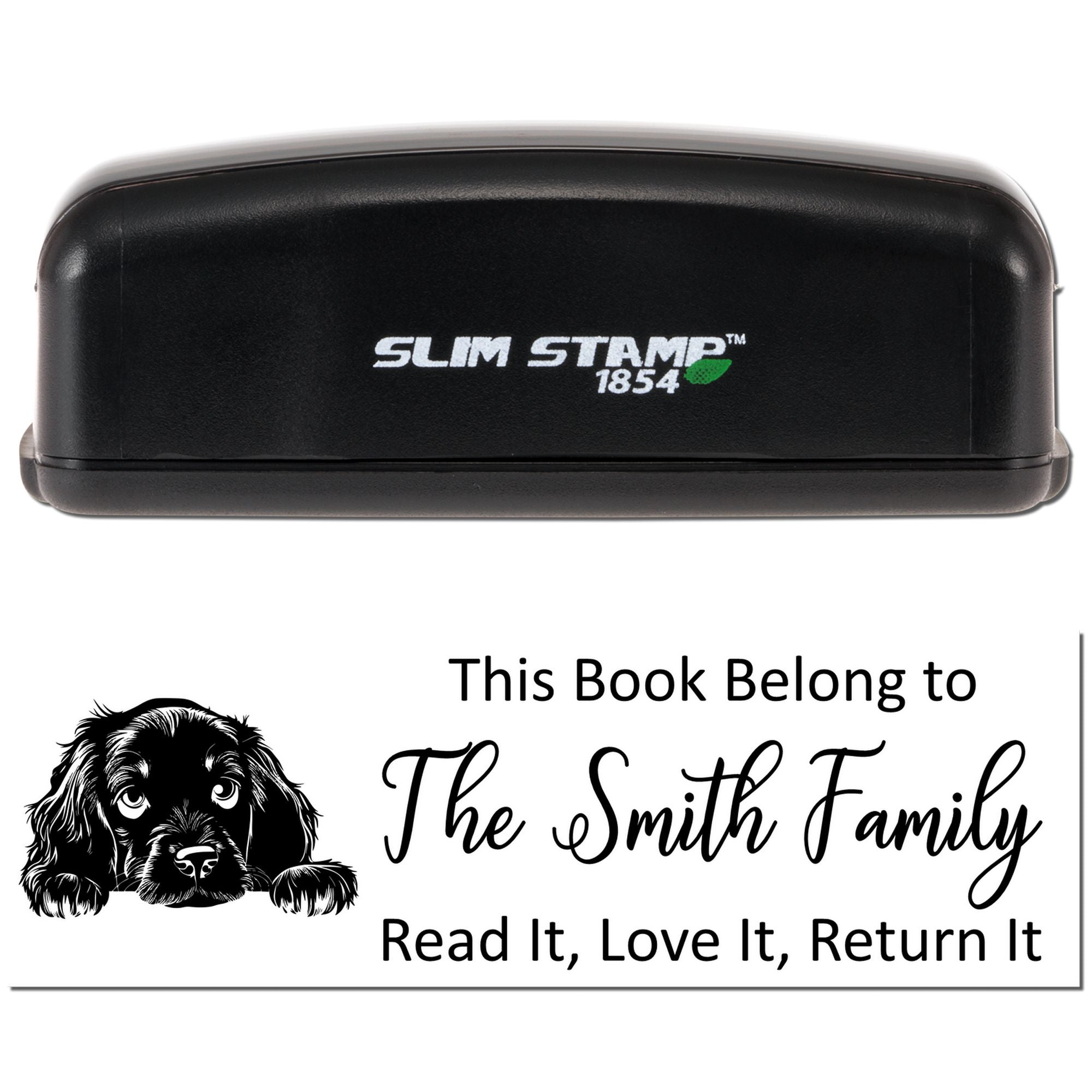 Slim Gordon Setter Customizable Dog For Books Stamper - Engineer Seal Stamps