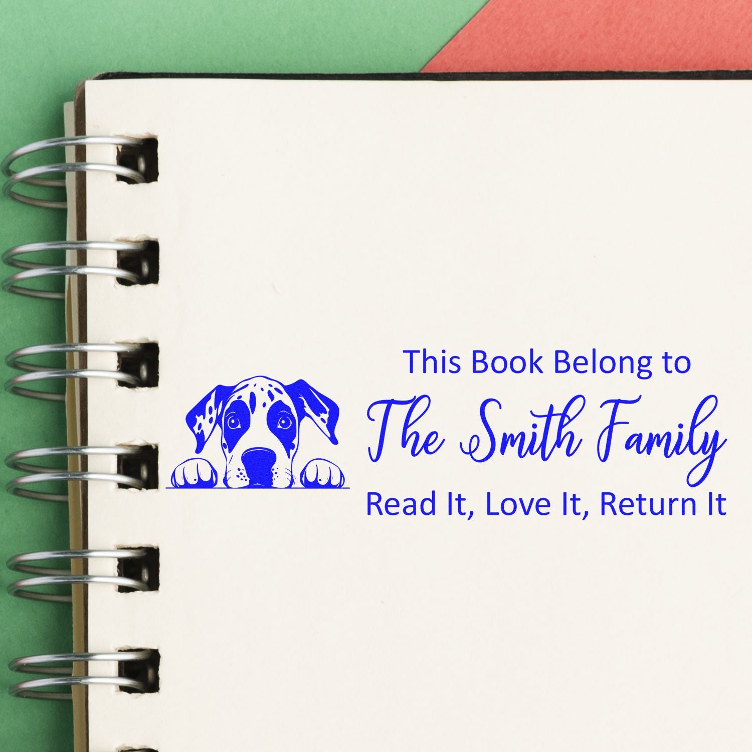 Great Dane Custom Puppy Library Rubber Stamp - Engineer Seal Stamps