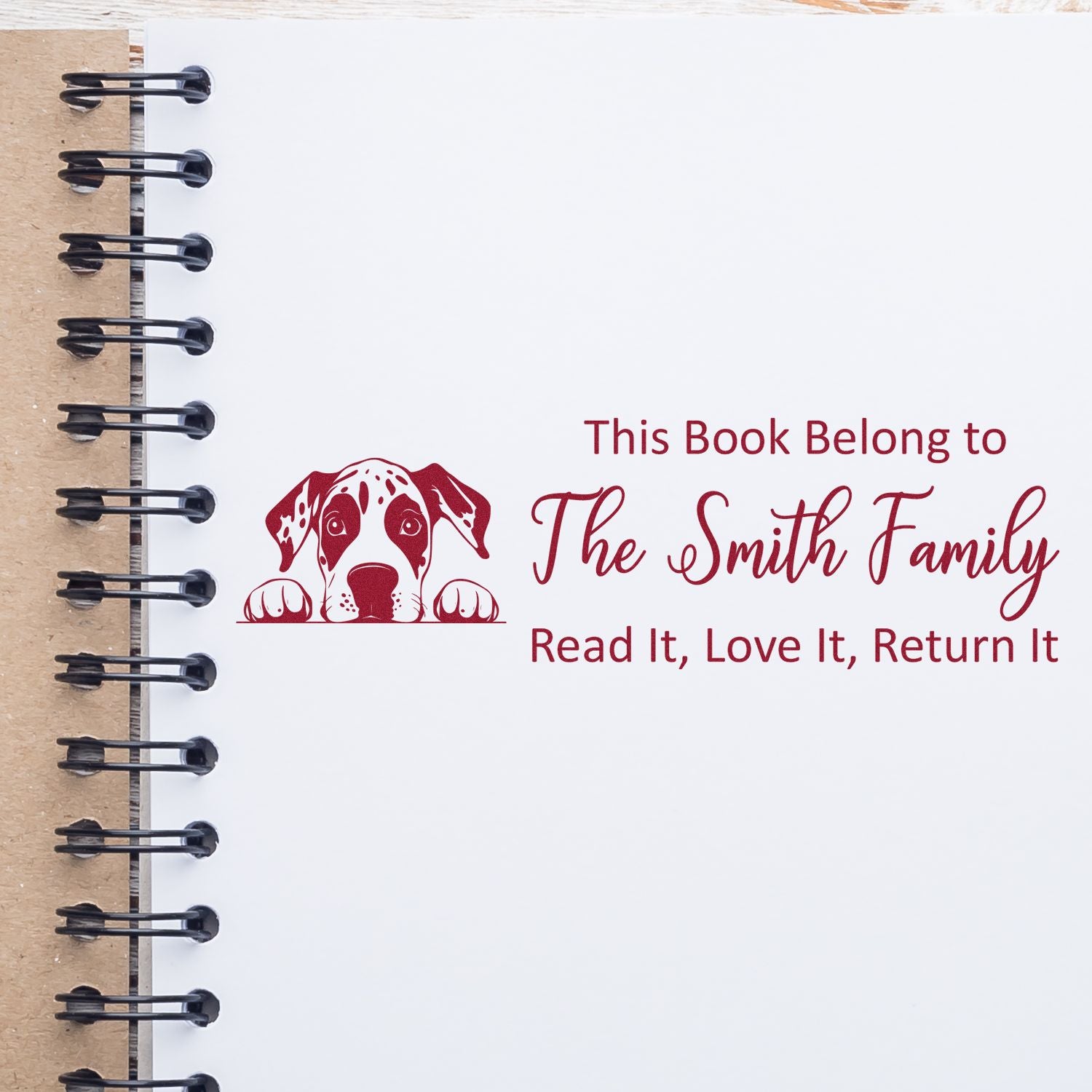 Slim Great Dane Customizable Dog Ex Libris Stamp - Engineer Seal Stamps