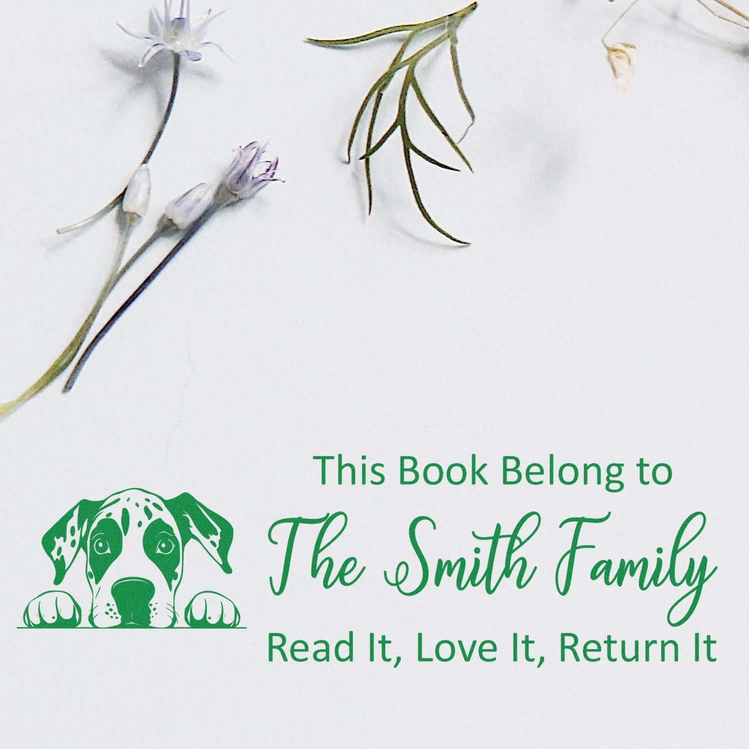 Self-Inking Great Dane Personalized This Book Belongs To Dog Stamp - Engineer Seal Stamps