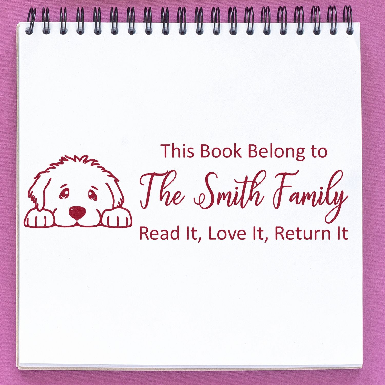 Great Pyrenees Custom Puppy Bookplate Rubber Stamp - Engineer Seal Stamps