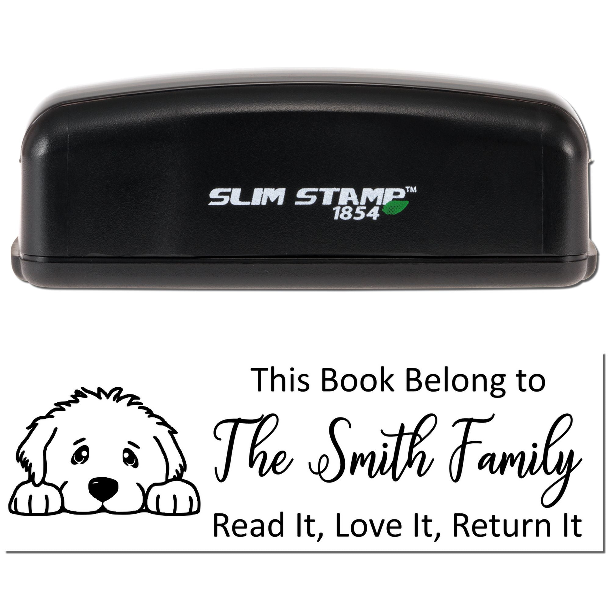 Slim Great Pyrenees Customizable Dog Library Stamp - Engineer Seal Stamps