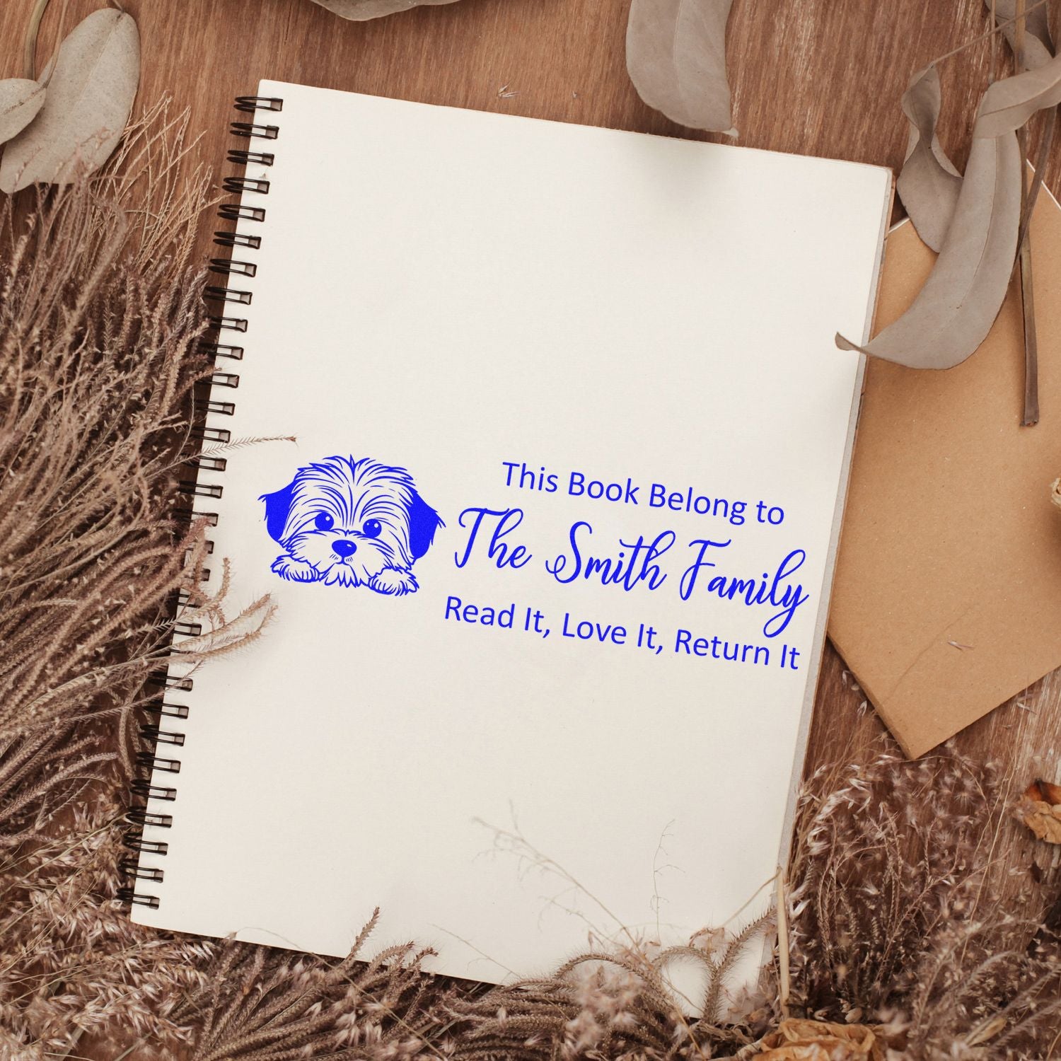 Havanese Custom Puppy Bookplate Rubber Stamp - Engineer Seal Stamps