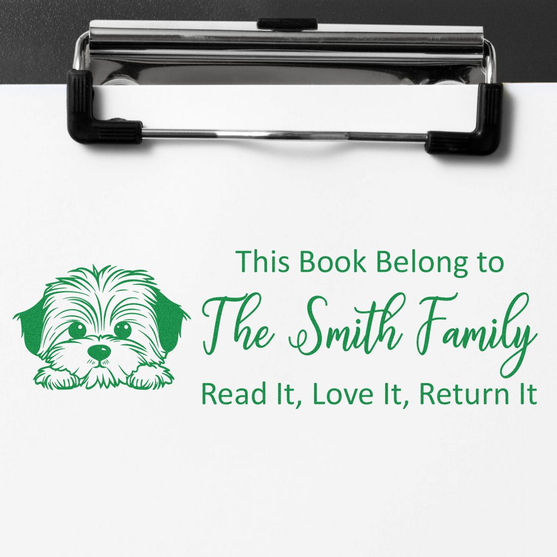 Havanese Custom Puppy Bookplate Rubber Stamp - Engineer Seal Stamps