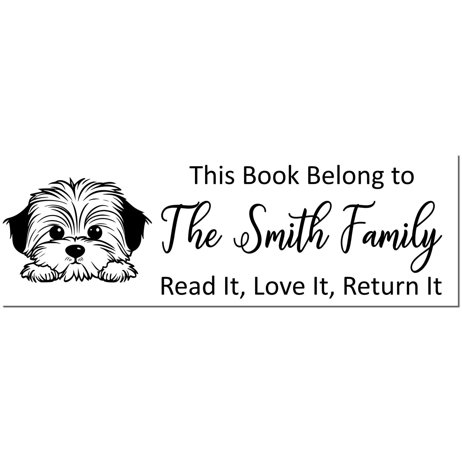 Havanese Custom Puppy Bookplate Rubber Stamp - Engineer Seal Stamps