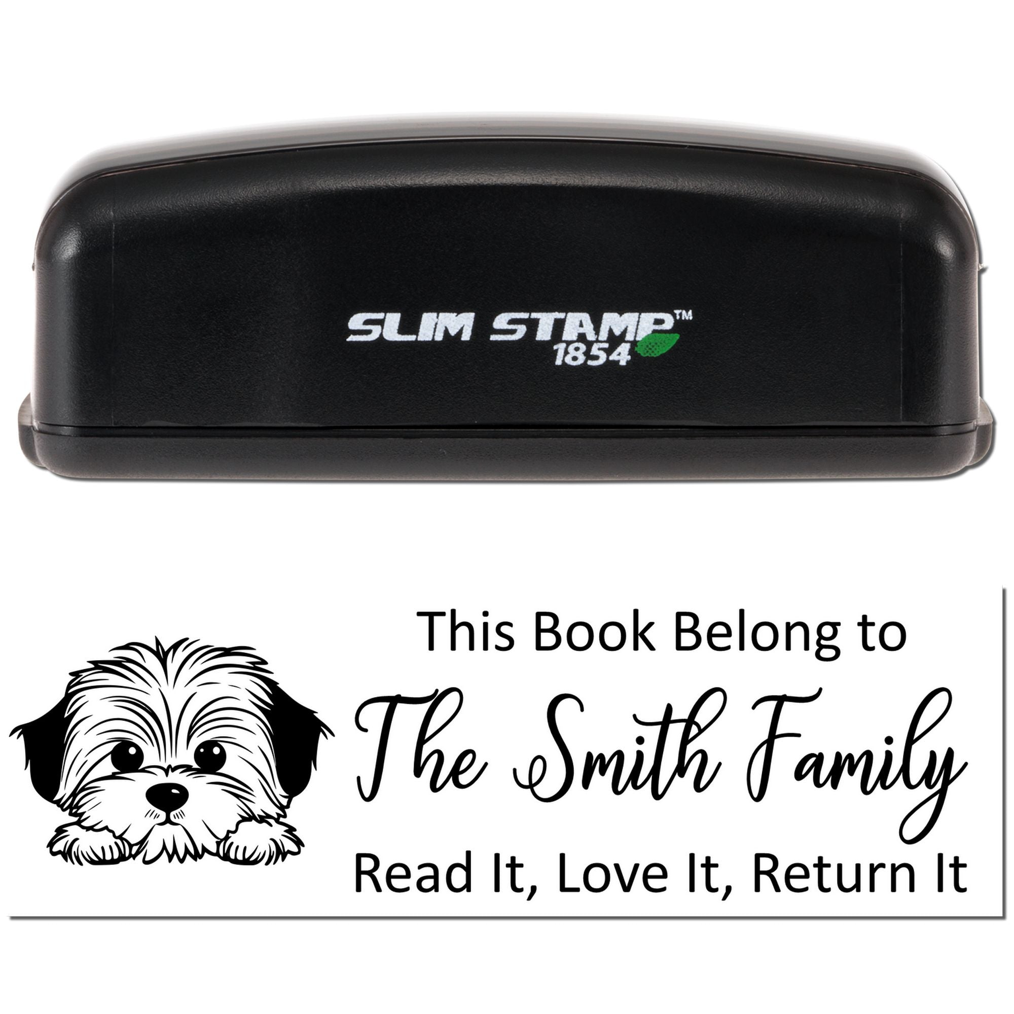 Slim Havanese Customizable Dog Library Stamper - Engineer Seal Stamps