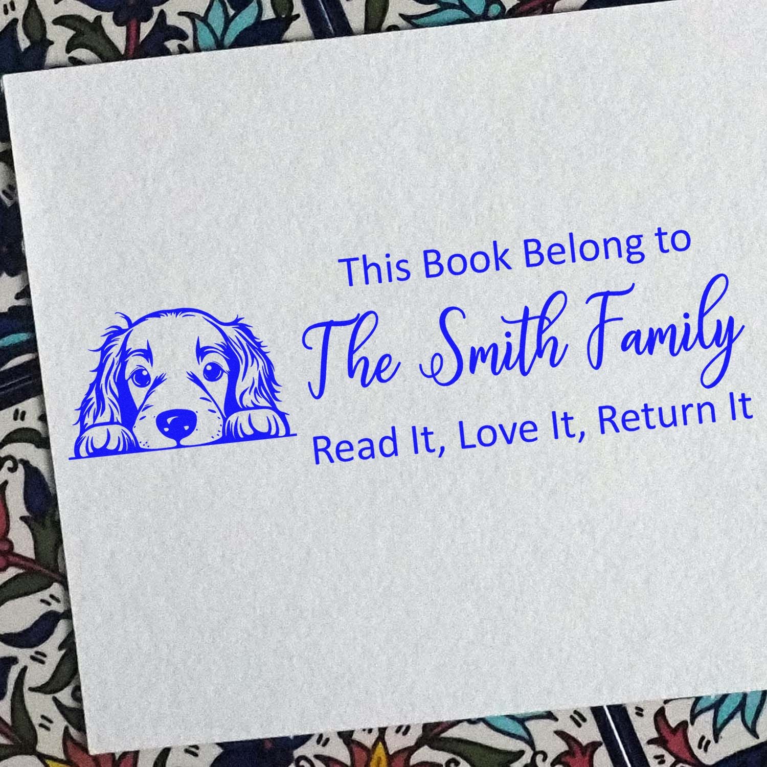 Pre-Inked Irish Setter Custom Made Dog-Themed Ex Libris Stamp - Engineer Seal Stamps