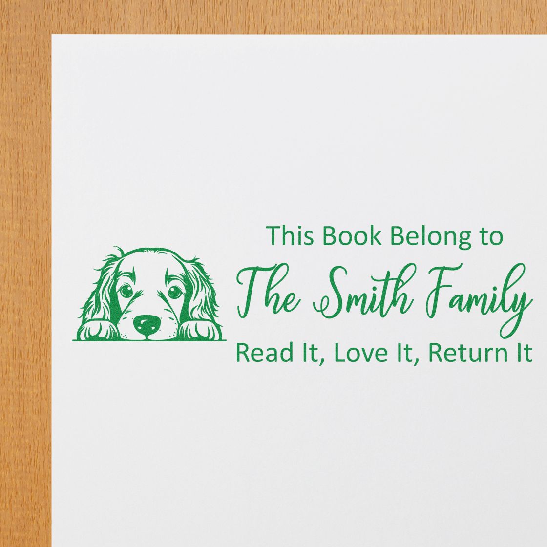 Pre-Inked Irish Setter Custom Made Dog-Themed Ex Libris Stamp - Engineer Seal Stamps