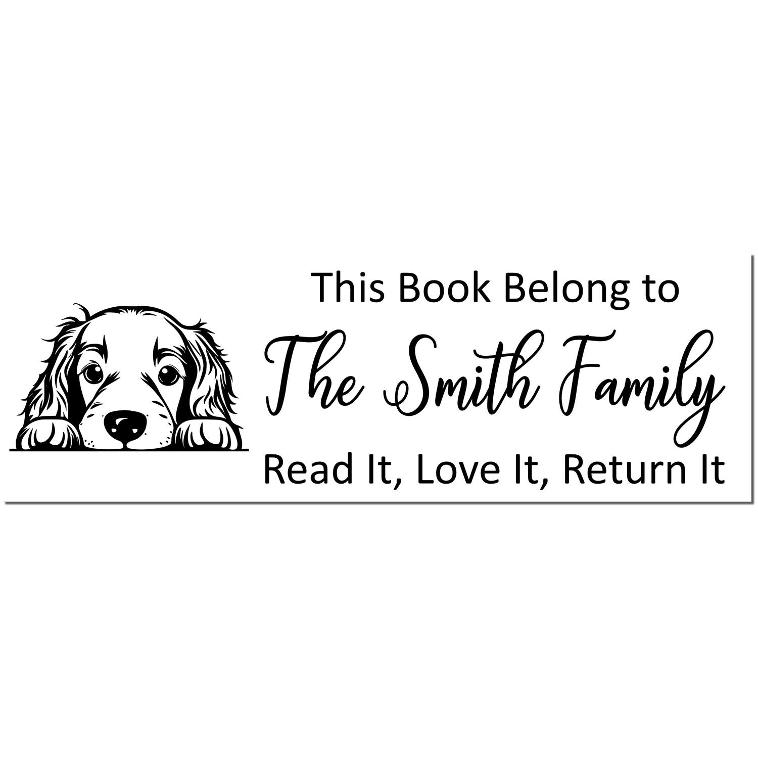 Irish Setter Custom Ex Libris Puppy Rubber Stamp - Engineer Seal Stamps