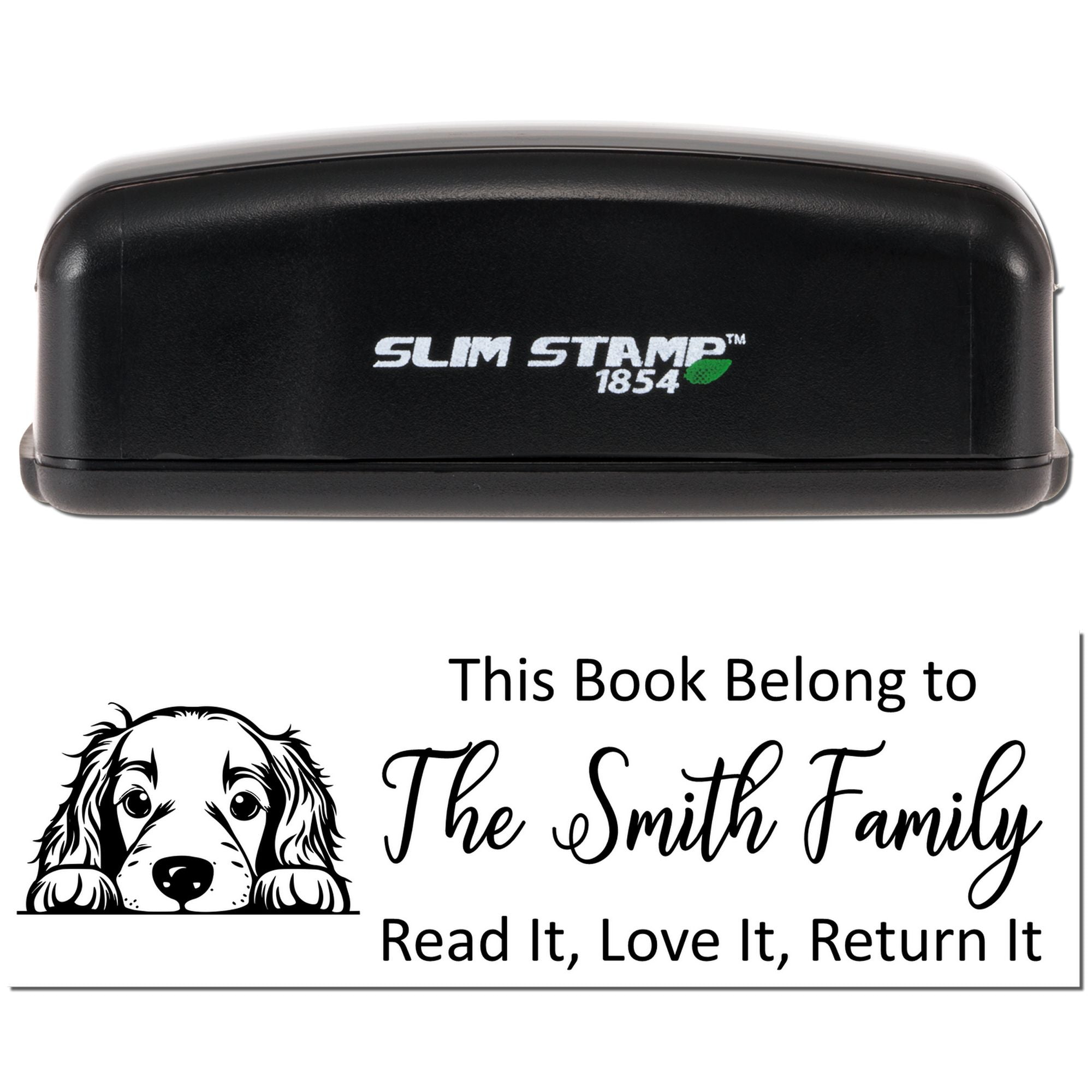 Slim Irish Setter Customizable Dog Bookplate Stamp - Engineer Seal Stamps