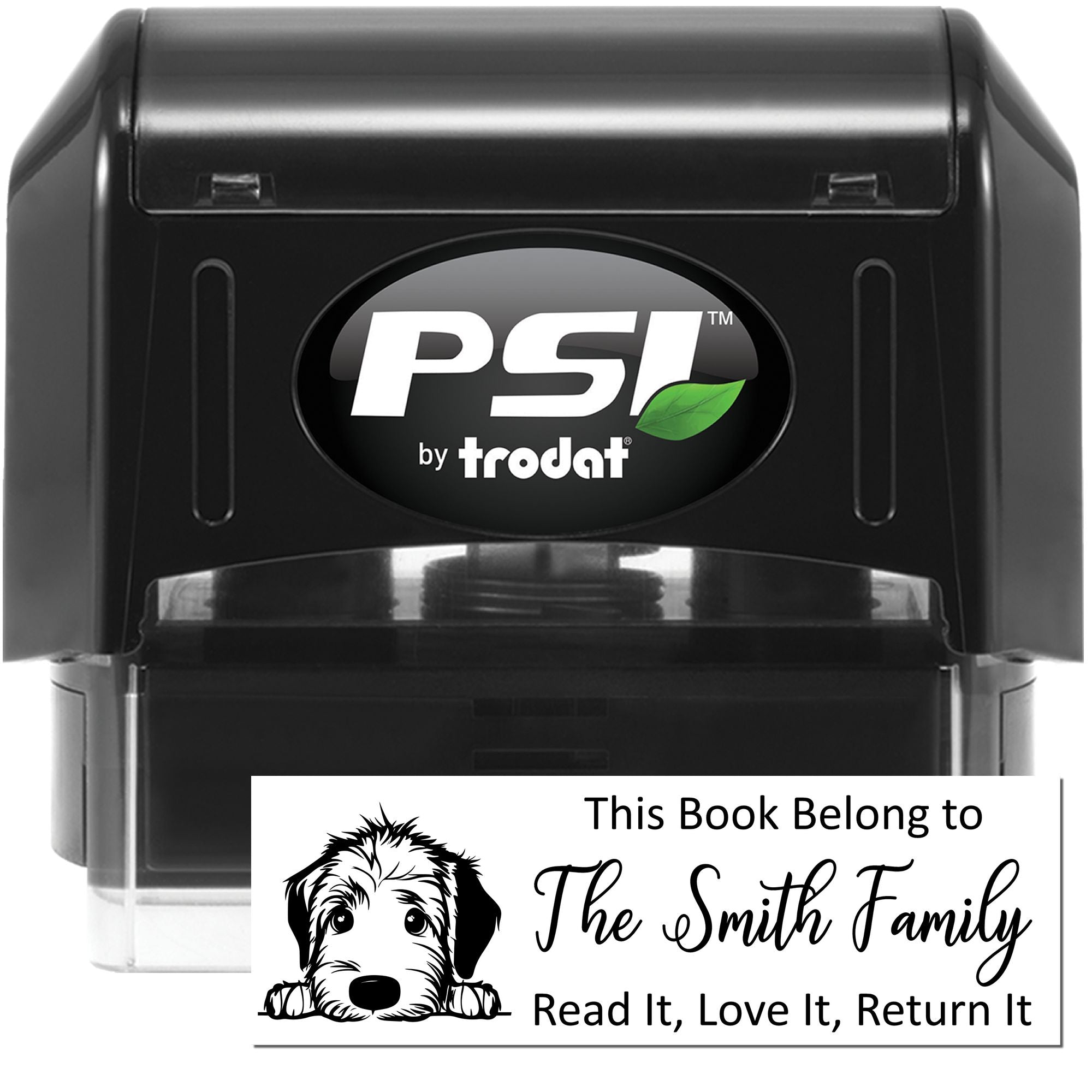 Pre-Inked Irish Wolfhound Custom Made Dog-Themed Ex Libris Stamper - Engineer Seal Stamps