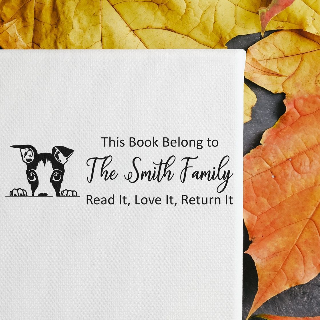 Self-Inking Italian Greyhound Personalized Dog Book Ownership Stamp - Engineer Seal Stamps