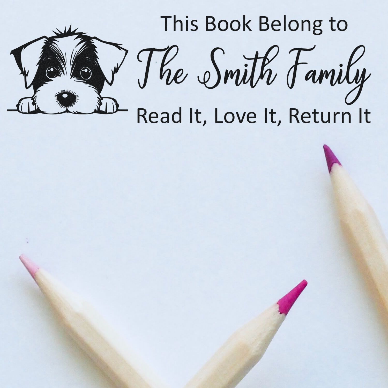 Pre-Inked Jack Russell Custom Made Book With Dog Design Stamper - Engineer Seal Stamps