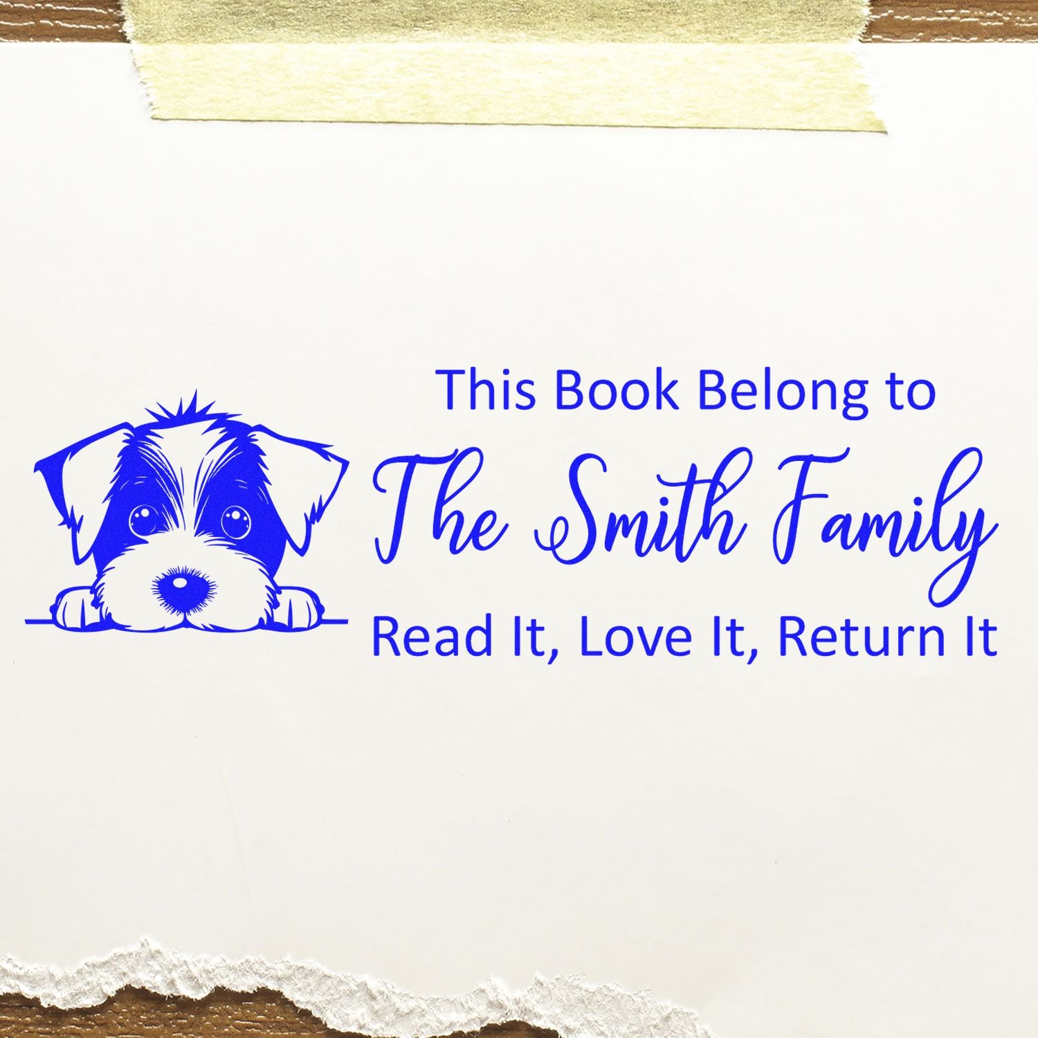 Jack Russell Custom From The Library Of Puppy Rubber Stamp - Engineer Seal Stamps