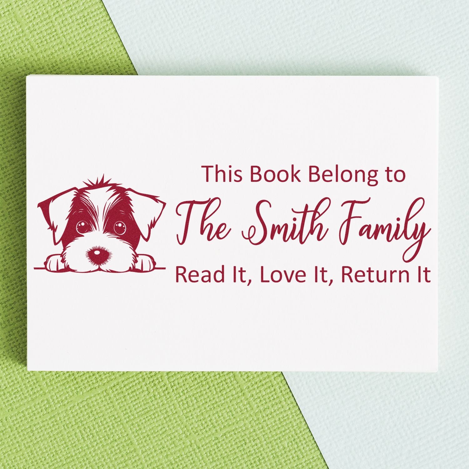 Pre-Inked Jack Russell Custom Made Book With Dog Design Stamper - Engineer Seal Stamps