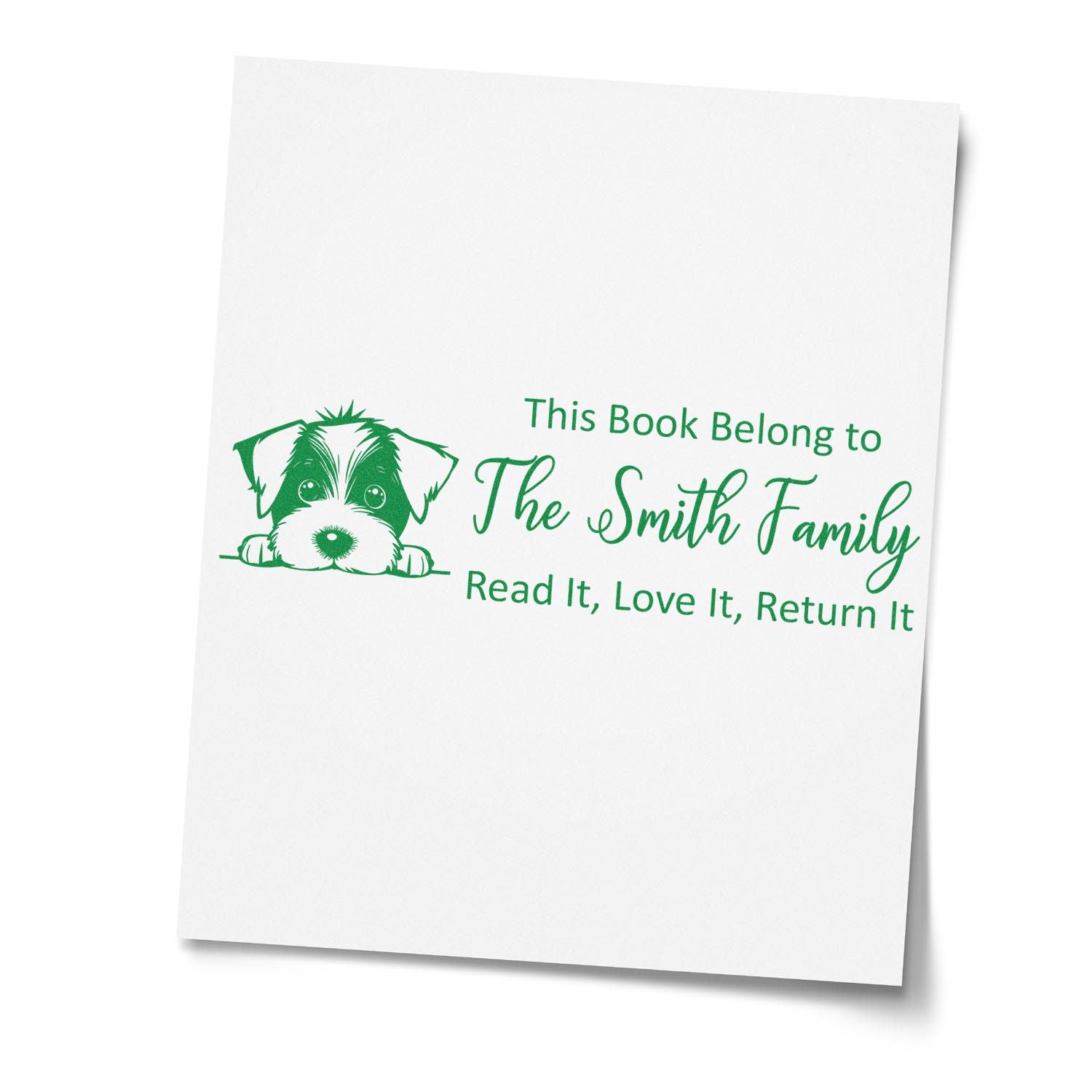 Jack Russell Custom From The Library Of Puppy Rubber Stamp - Engineer Seal Stamps