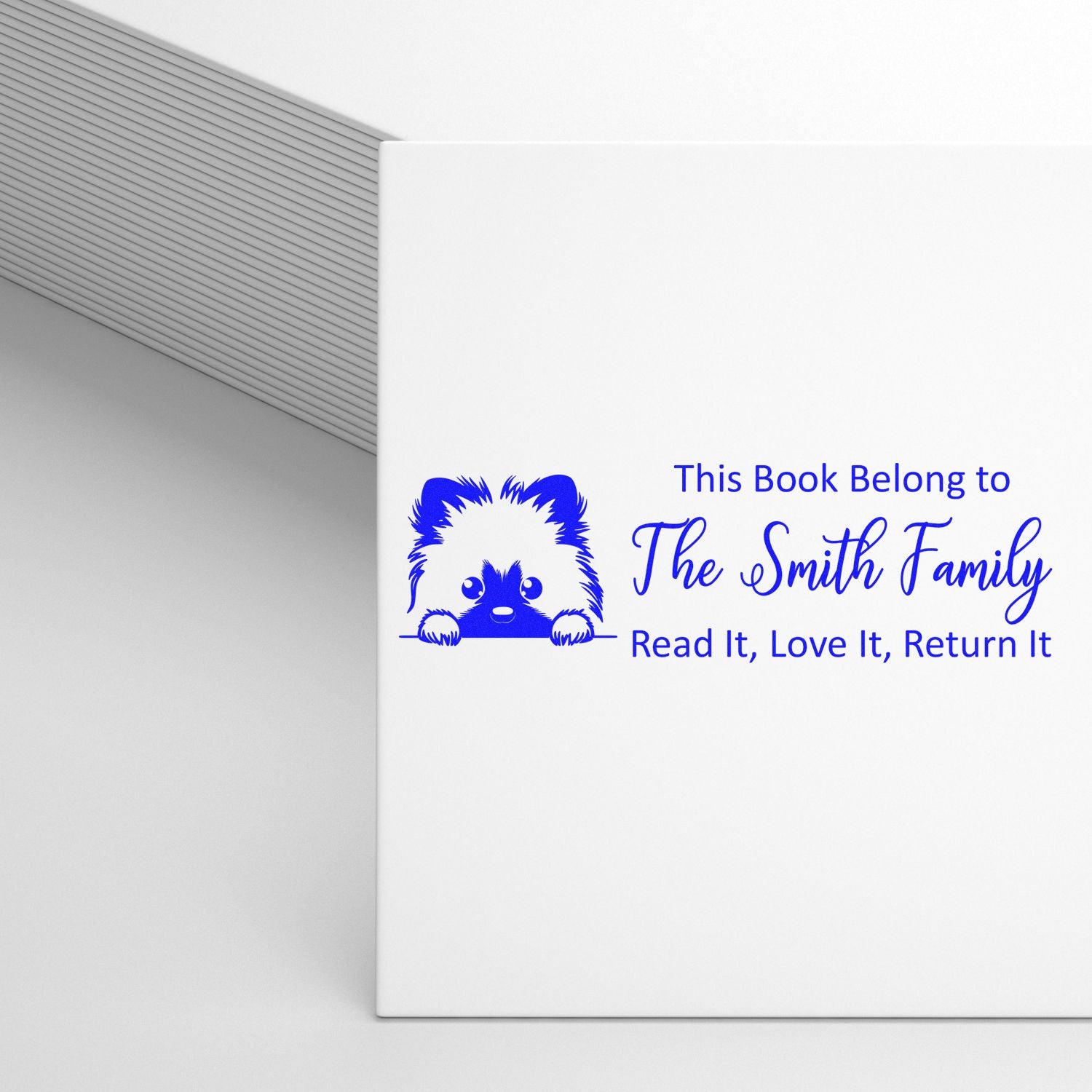 Slim Keeshond Customizable From The Library Of Dog Stamp - Engineer Seal Stamps