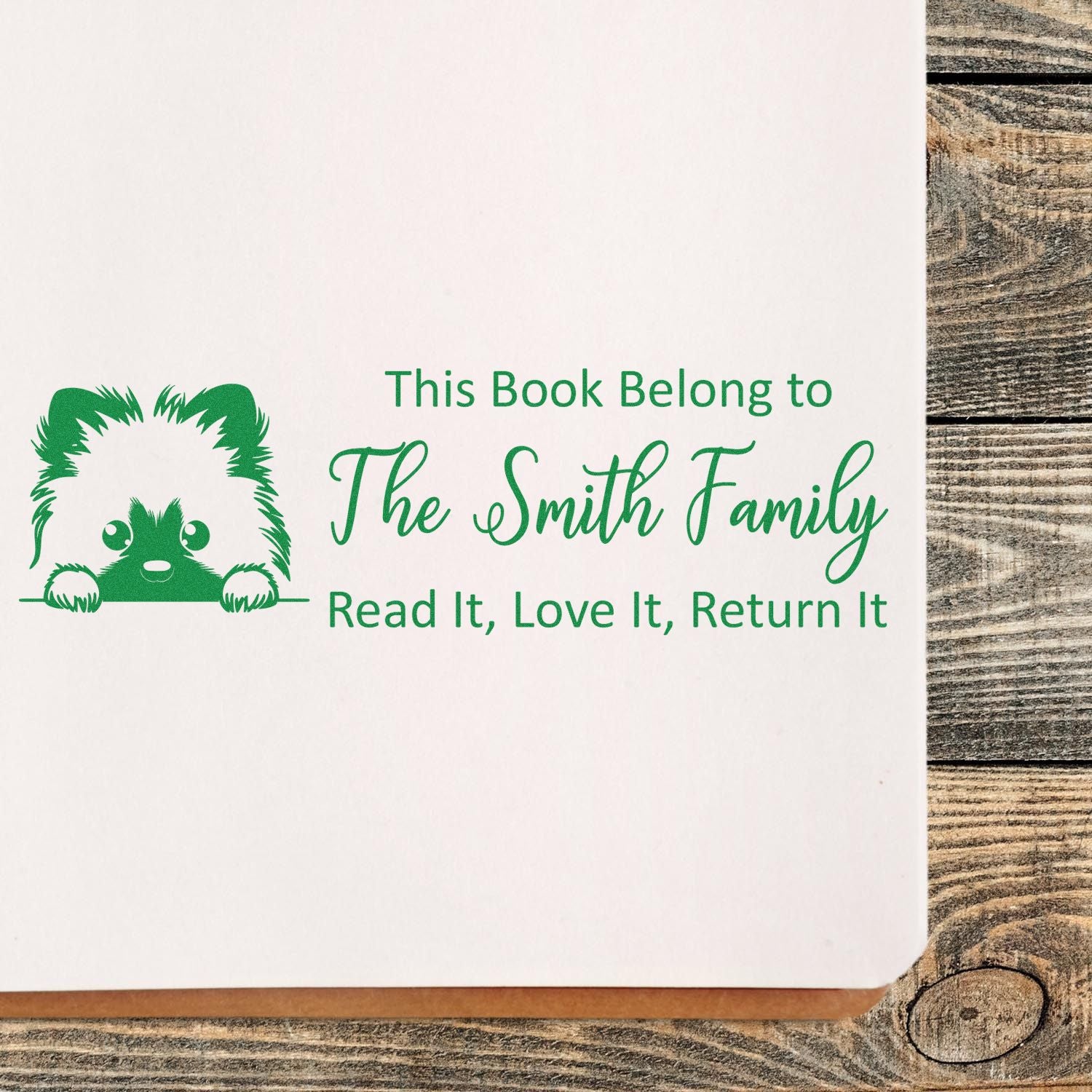 Slim Keeshond Customizable From The Library Of Dog Stamp - Engineer Seal Stamps