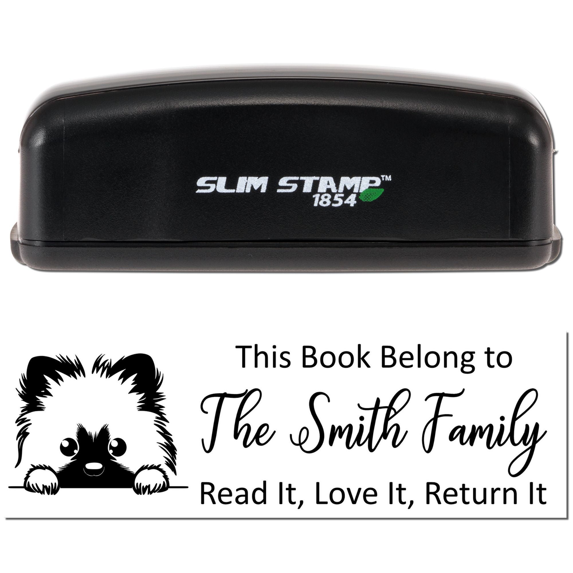 Slim Keeshond Customizable From The Library Of Dog Stamp - Engineer Seal Stamps