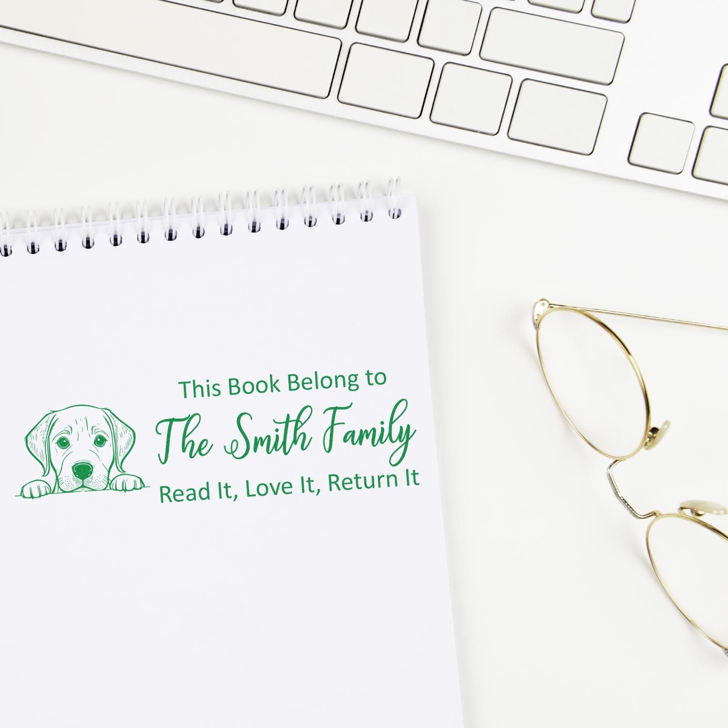 Slim Labrador Retriever Customizable This Book Belongs To Dog Stamp - Engineer Seal Stamps