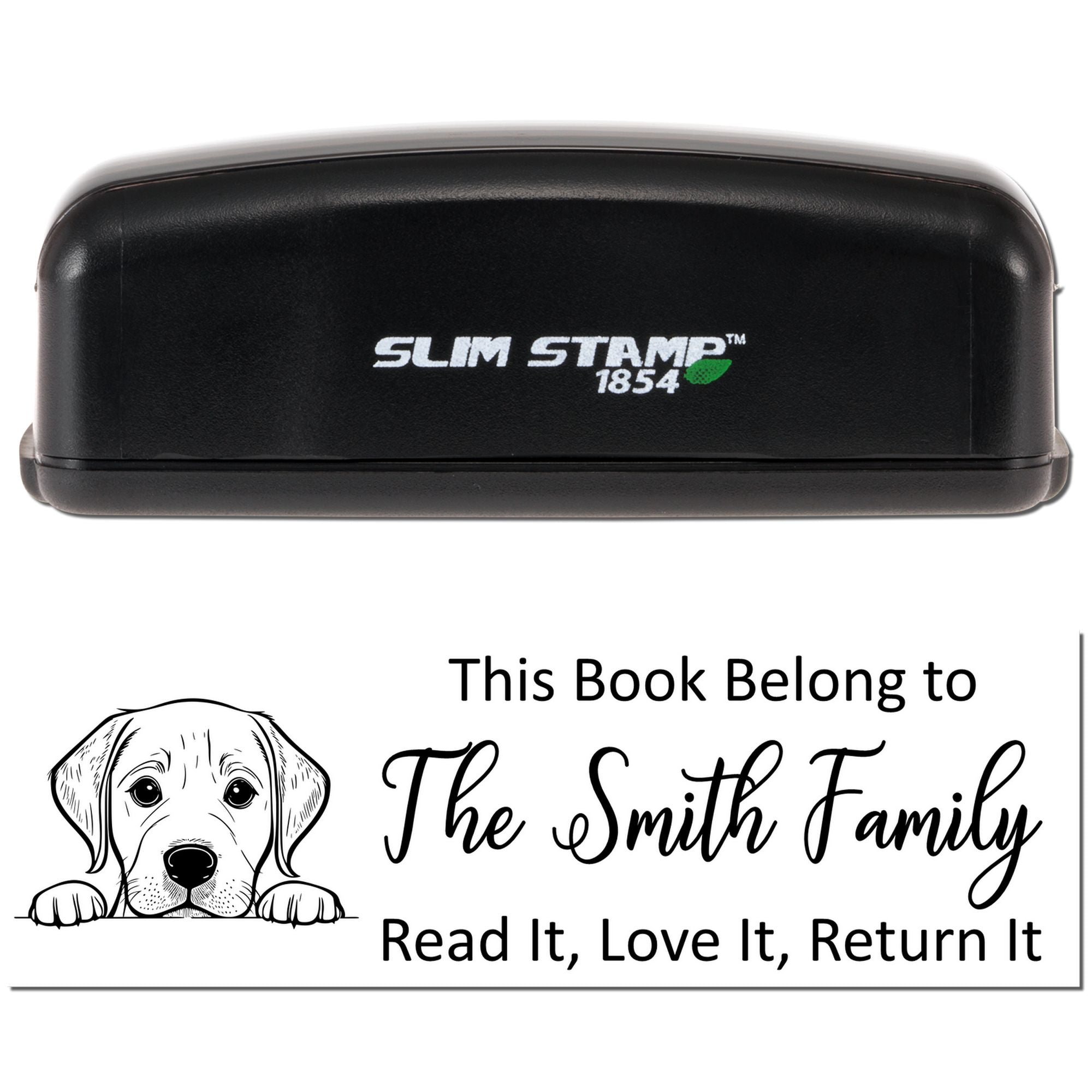 Slim Labrador Retriever Customizable This Book Belongs To Dog Stamp - Engineer Seal Stamps