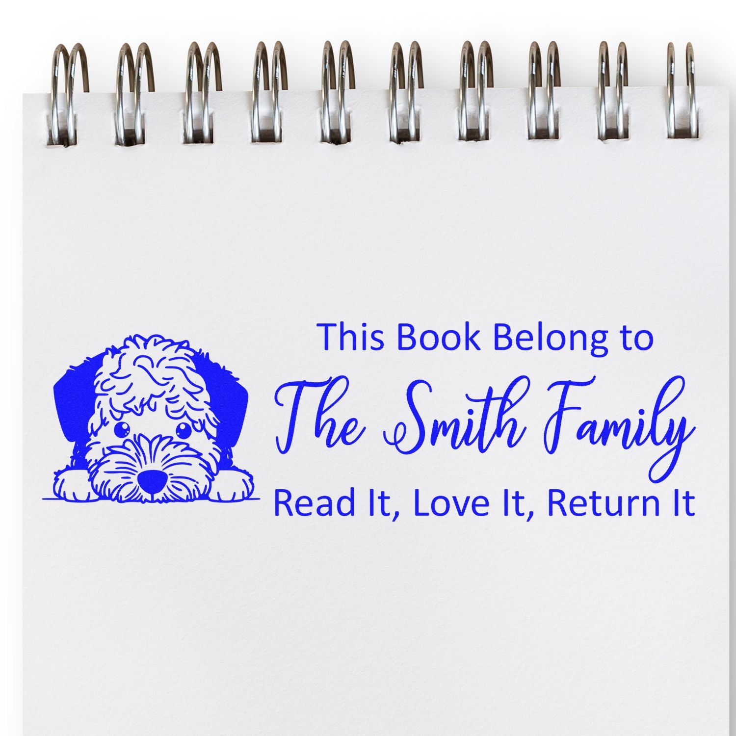 Slim Lagotto Romagnolo Customizable This Book Belongs To Dog Stamper - Engineer Seal Stamps