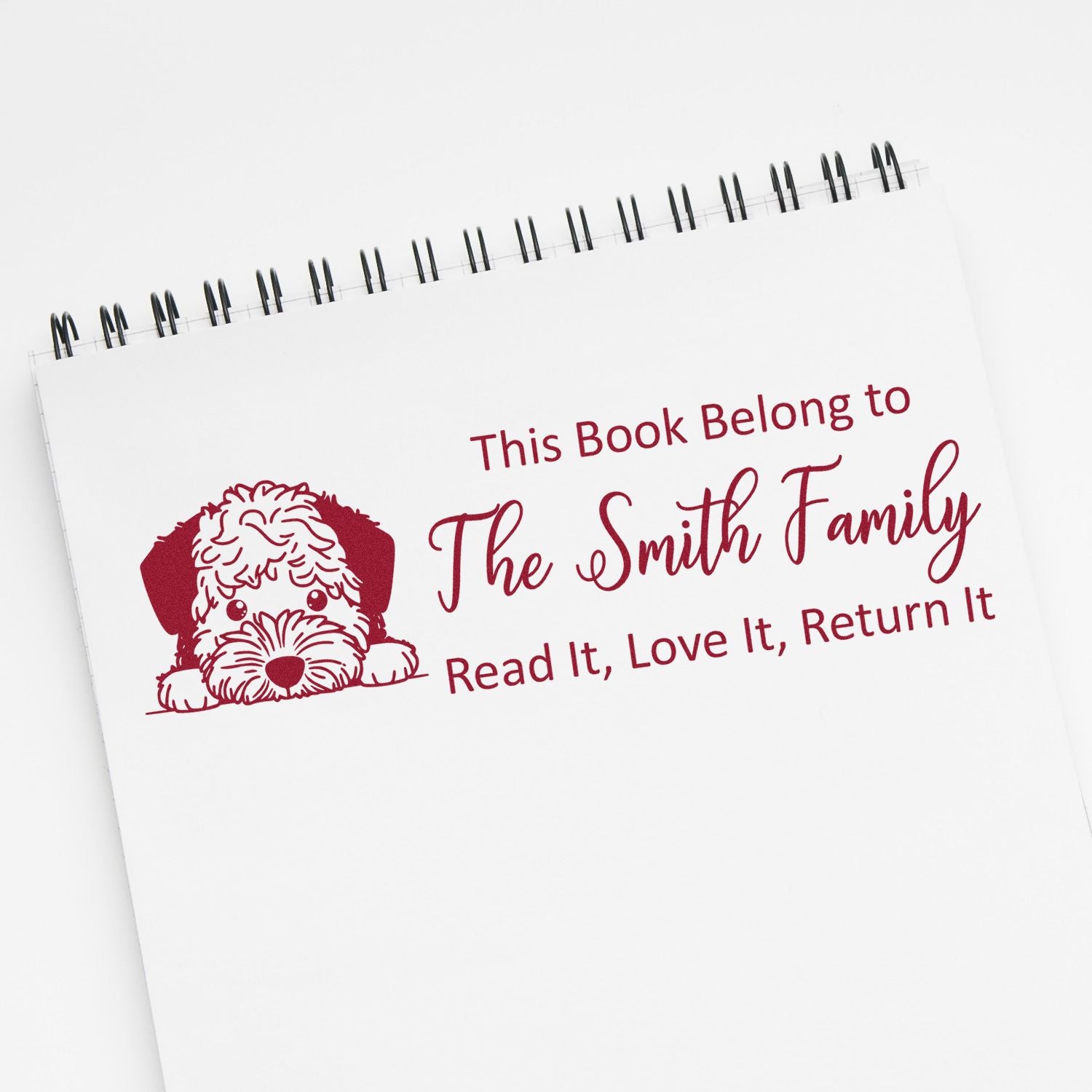 Self-Inking Lagotto Romagnolo Personalized Ex Libris Dog Design Stamper - Engineer Seal Stamps