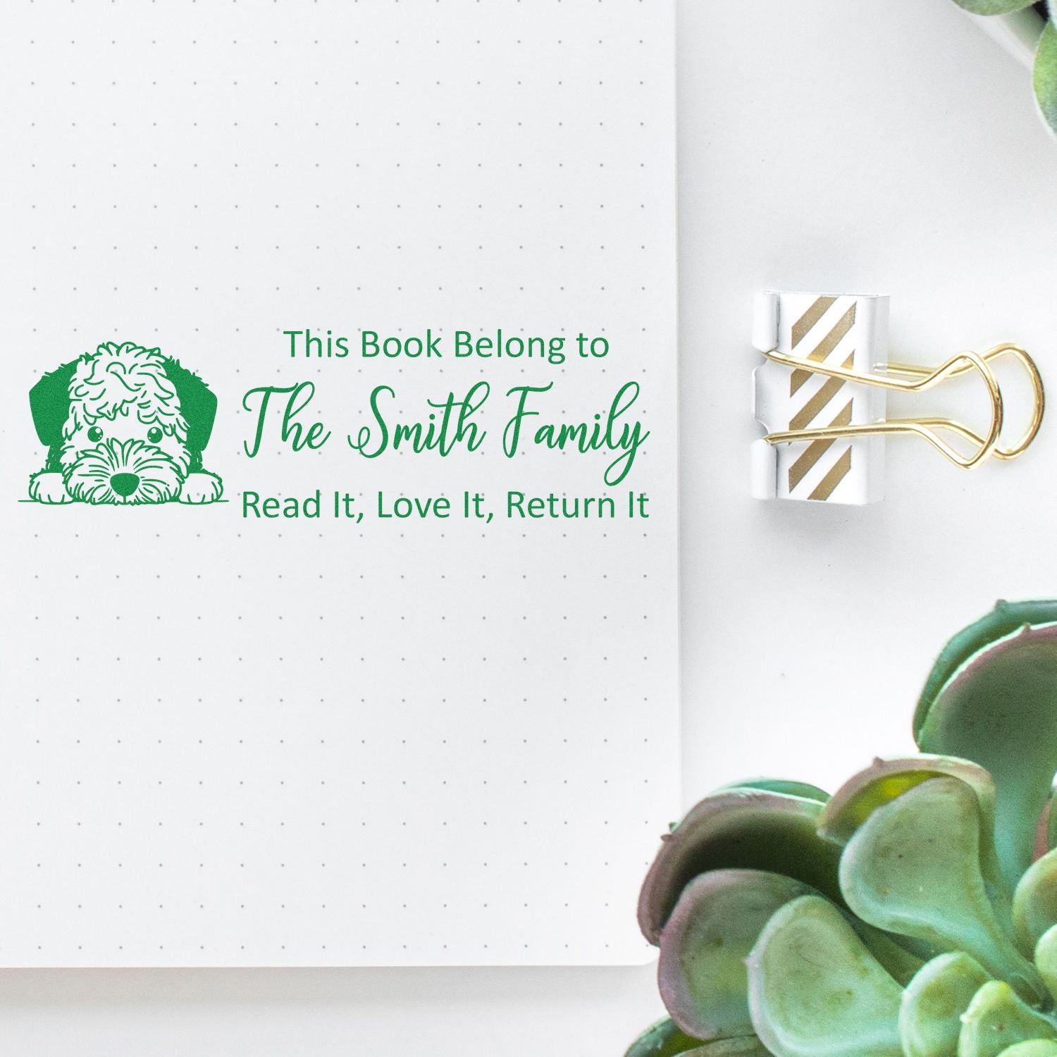 Self-Inking Lagotto Romagnolo Personalized Ex Libris Dog Design Stamper - Engineer Seal Stamps