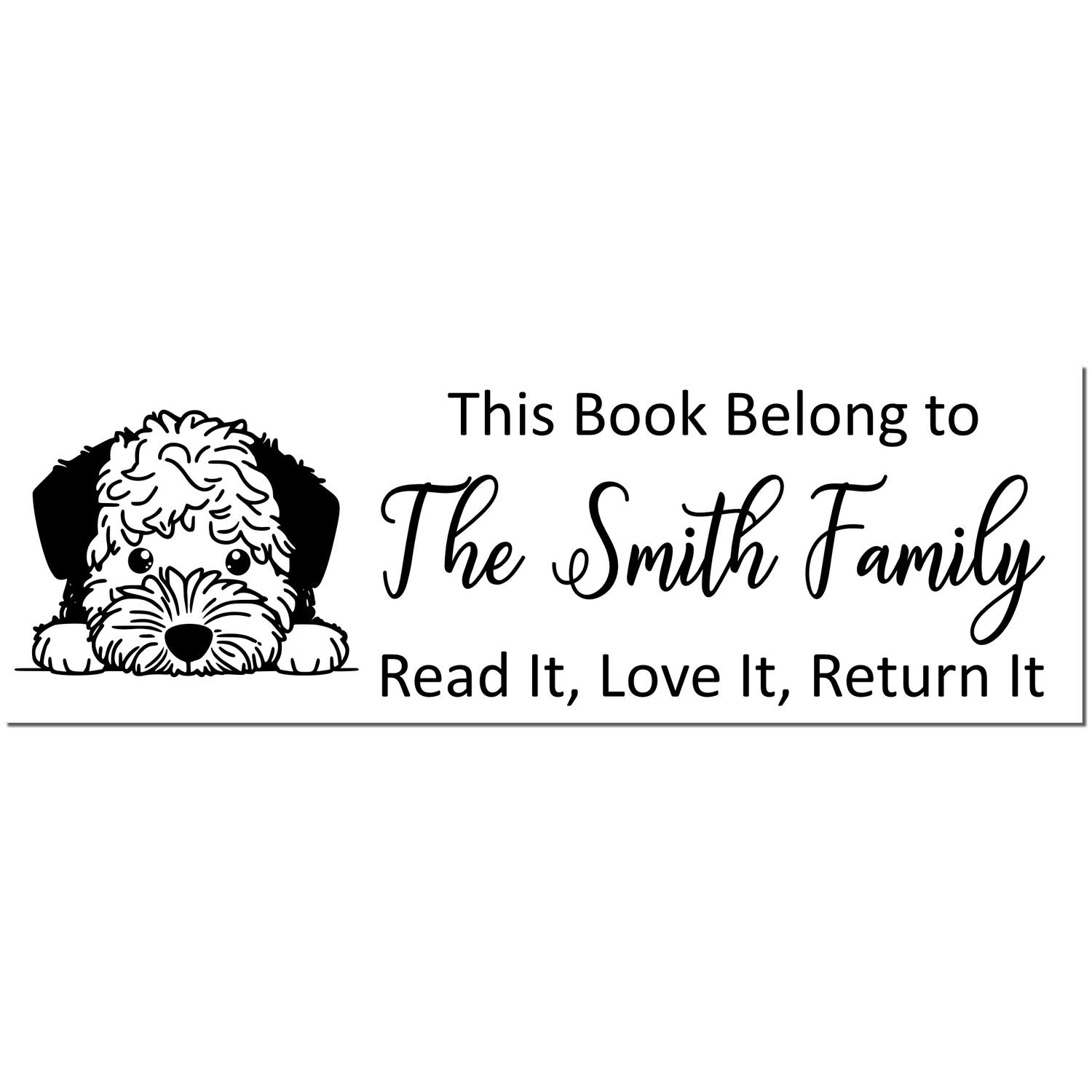 Self-Inking Lagotto Romagnolo Personalized Ex Libris Dog Design Stamper - Engineer Seal Stamps