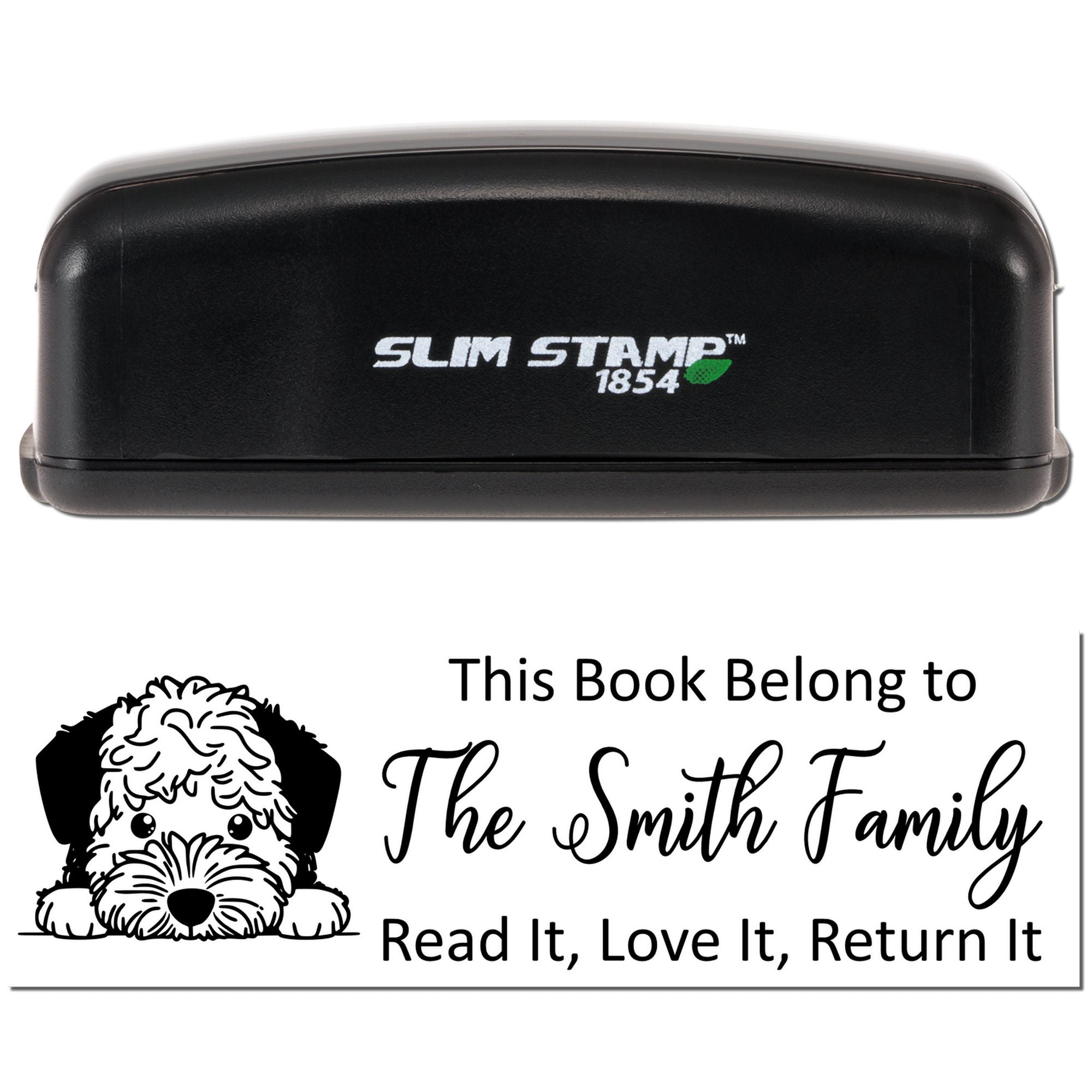 Slim Lagotto Romagnolo Customizable This Book Belongs To Dog Stamper - Engineer Seal Stamps