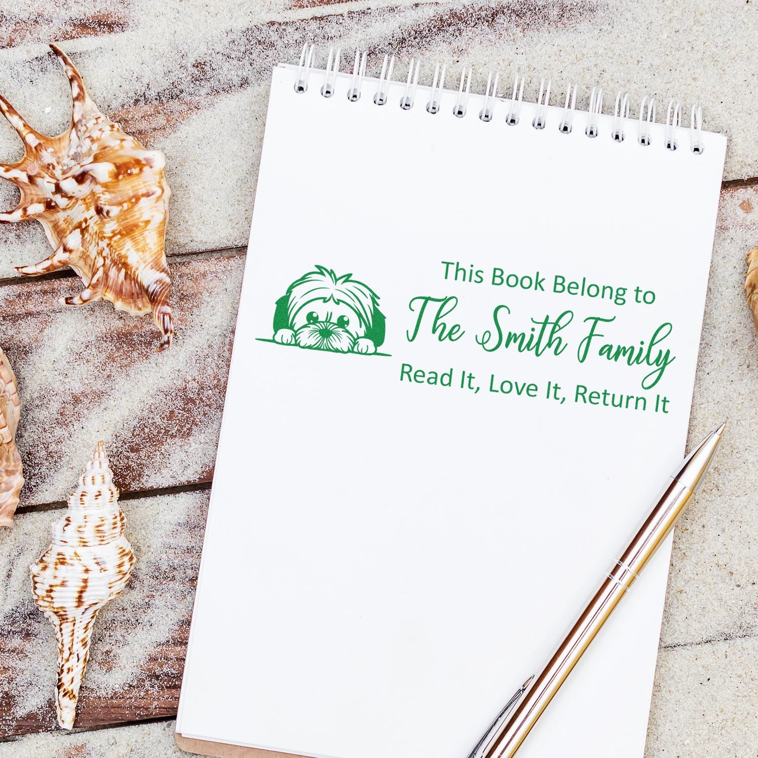 Slim Lhasa Apso Customizable Dog Personal Library Stamp - Engineer Seal Stamps