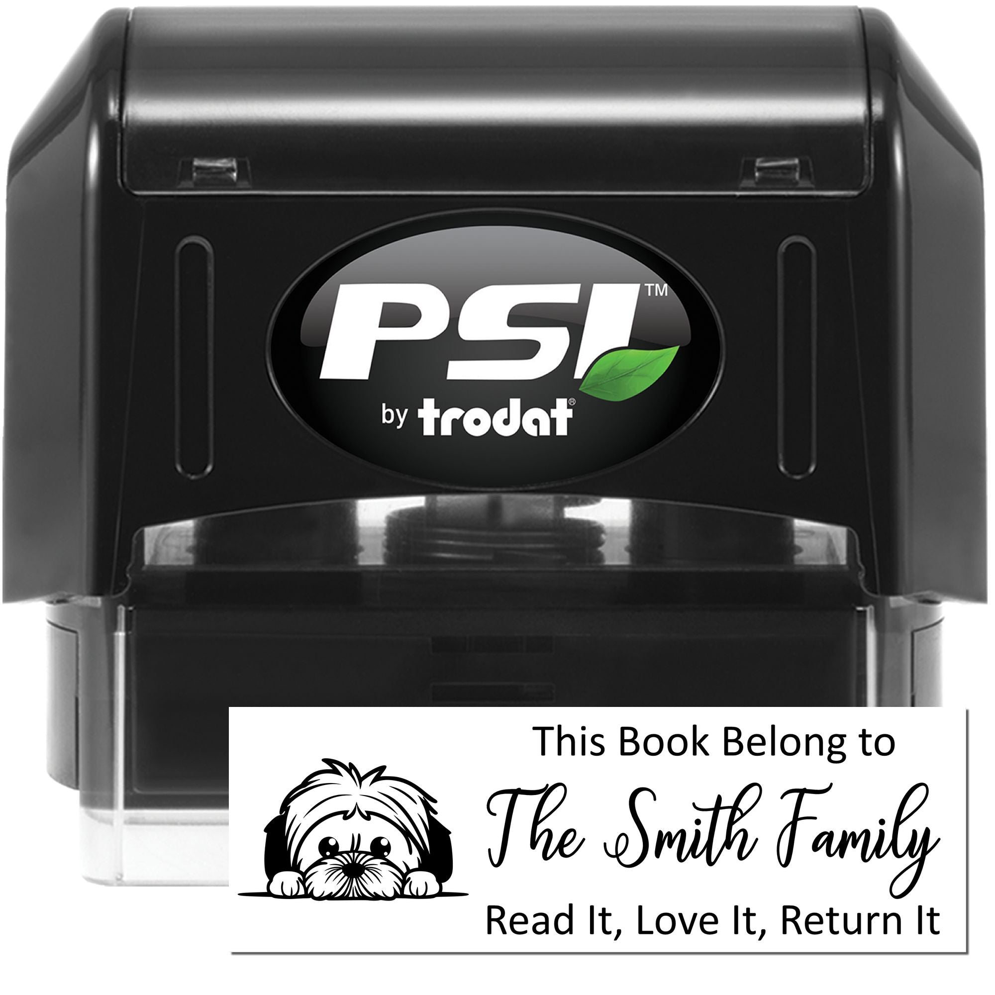 Pre-Inked Lhasa Apso Custom Made Puppy Bookplate Stamp - Engineer Seal Stamps