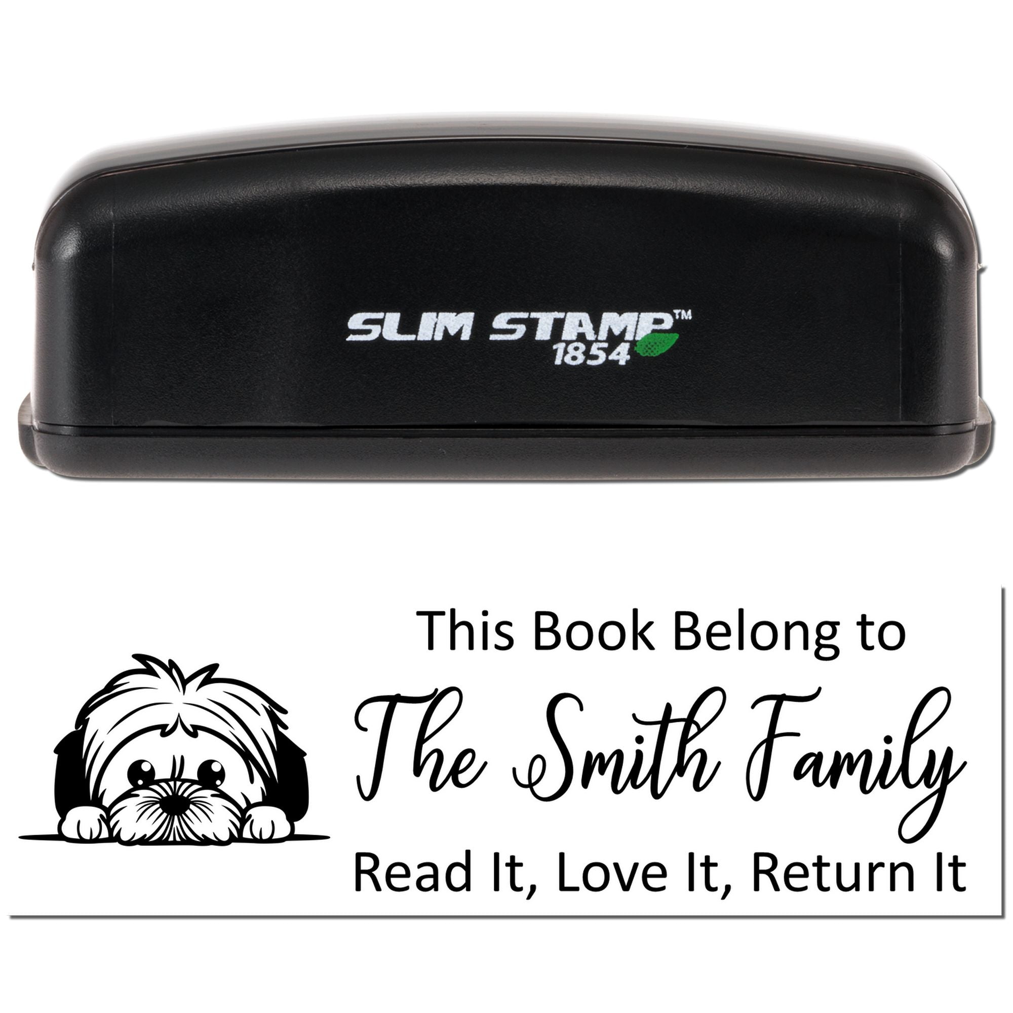 Slim Lhasa Apso Customizable Dog Personal Library Stamp - Engineer Seal Stamps